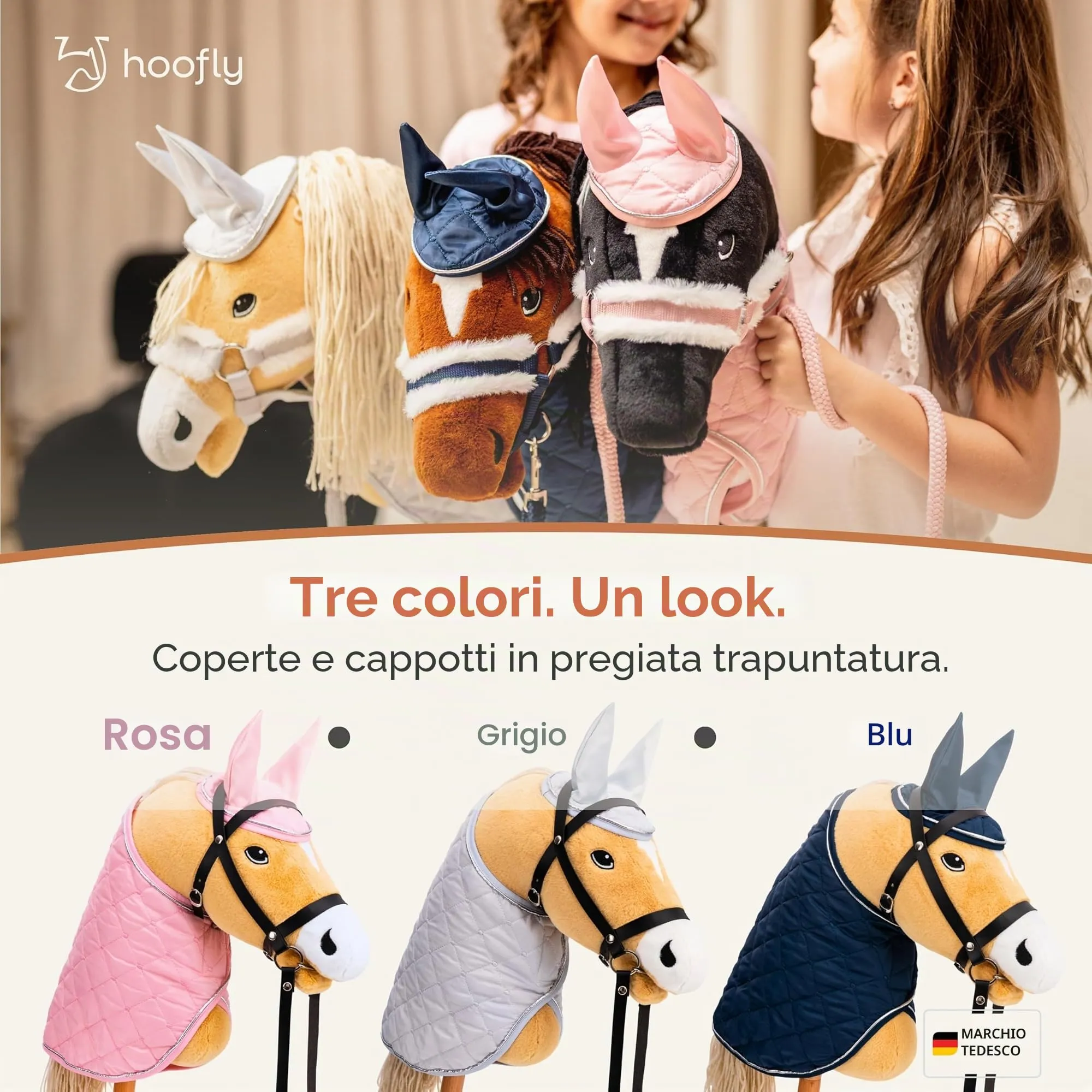 Hoofly Hobby, set di accessori per cavalli, coperta e copertura antimosche in rosa, per cavalli da hobby [approvato TÜV], set di attrezzature di alta qualità, ideale per gioco e allenamento - immagine 2