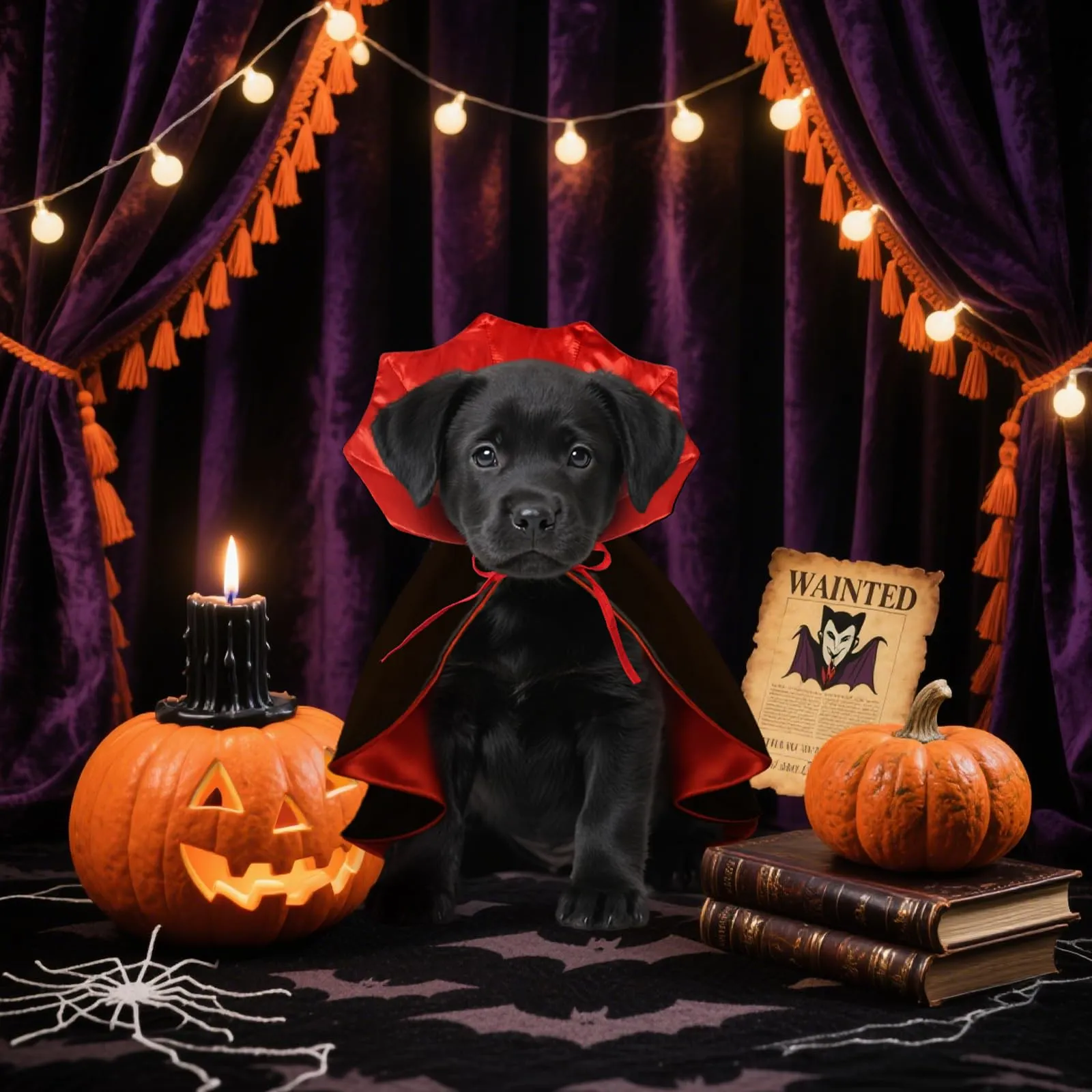 HSSPYY Mantello per cani, costumi di Halloween per cani di taglia grande, media e piccola, costume da vampiro per cuccioli, mantello per gatti, feste cosplay, rosso e nero - immagine 2
