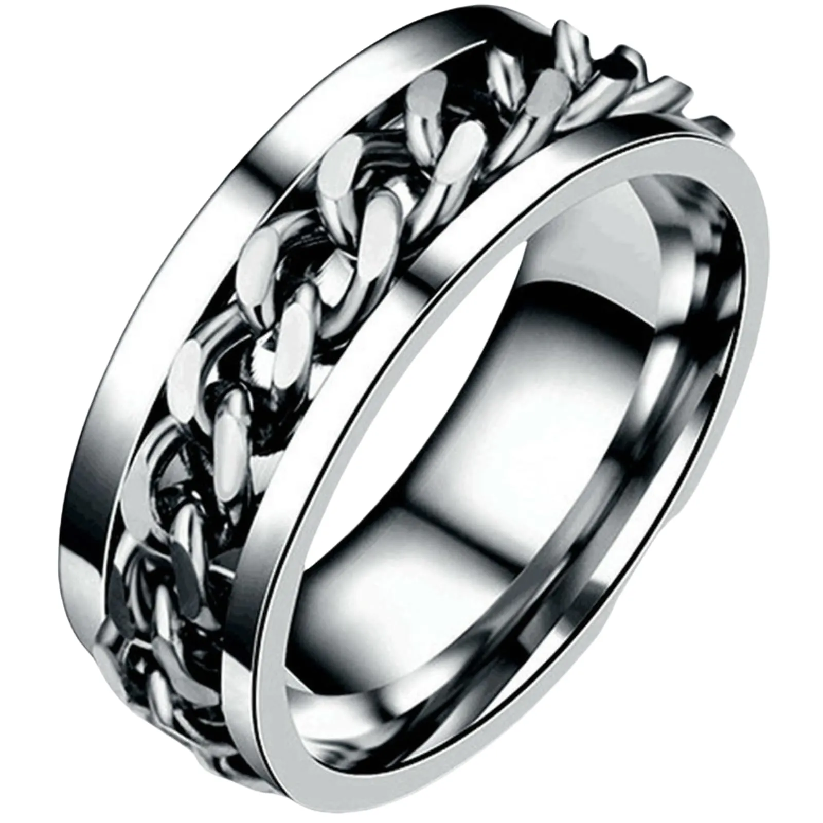 Jpltlvy Rotierender Kettenring aus Titanstahl für Männer Multifunktionaler Bieröffner Schmuck Accessoire im Industriestil Geschenk für Ihn - immagine 1