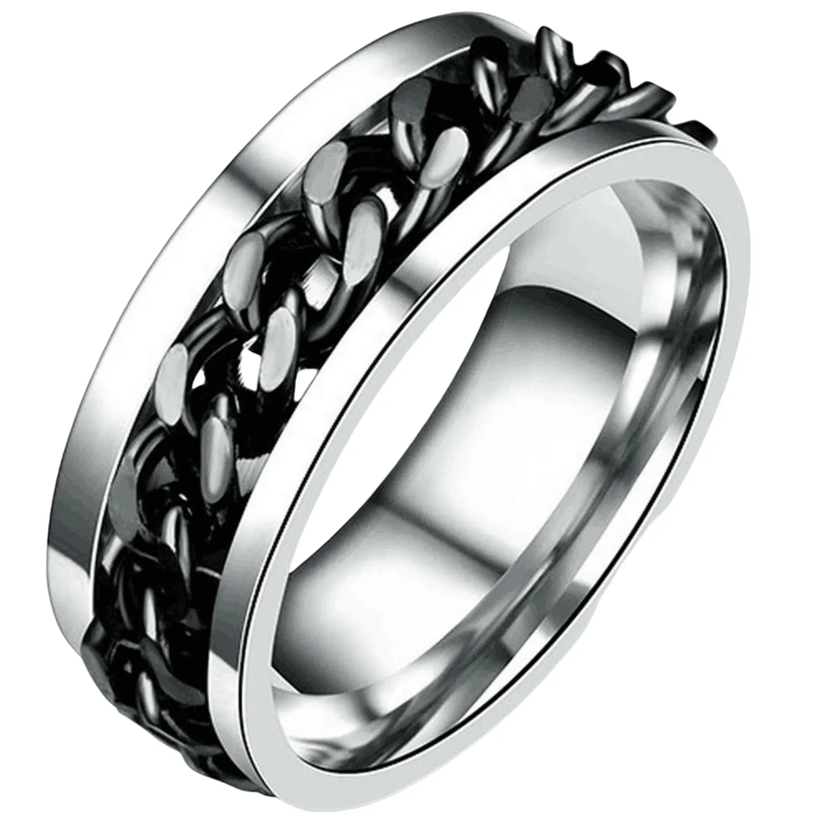 Jpltlvy Rotierender Kettenring aus Titanstahl für Männer Multifunktionaler Bieröffner Schmuck Accessoire im Industriestil Geschenk für Ihn - immagine 1
