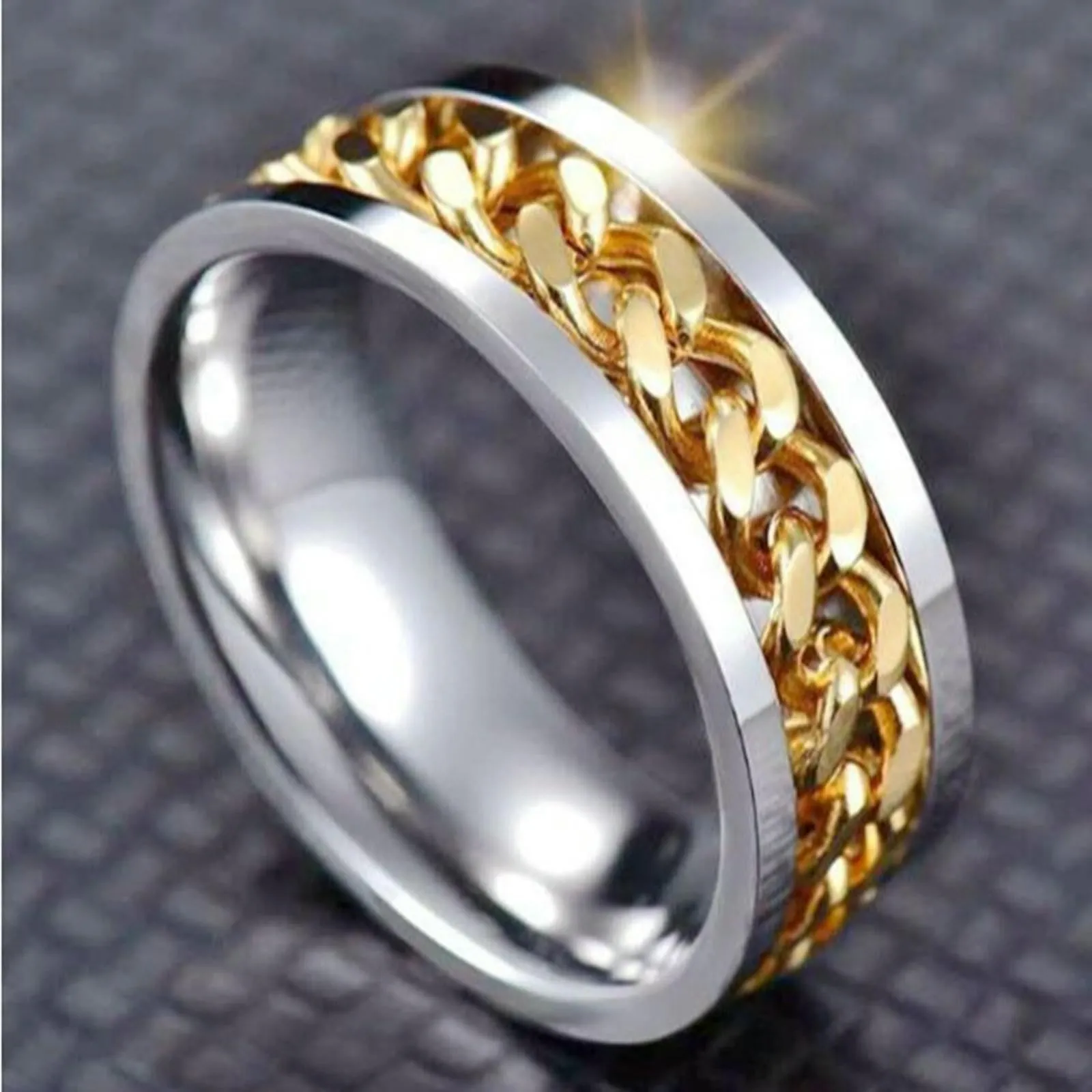 Jpltlvy Rotierender Kettenring aus Titanstahl für Männer Multifunktionaler Bieröffner Schmuck Accessoire im Industriestil Geschenk für Ihn - immagine 5