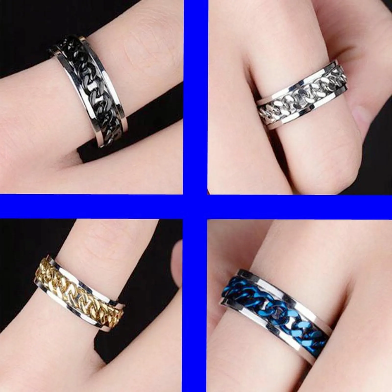 Jpltlvy Rotierender Kettenring aus Titanstahl für Männer Multifunktionaler Bieröffner Schmuck Accessoire im Industriestil Geschenk für Ihn - immagine 4