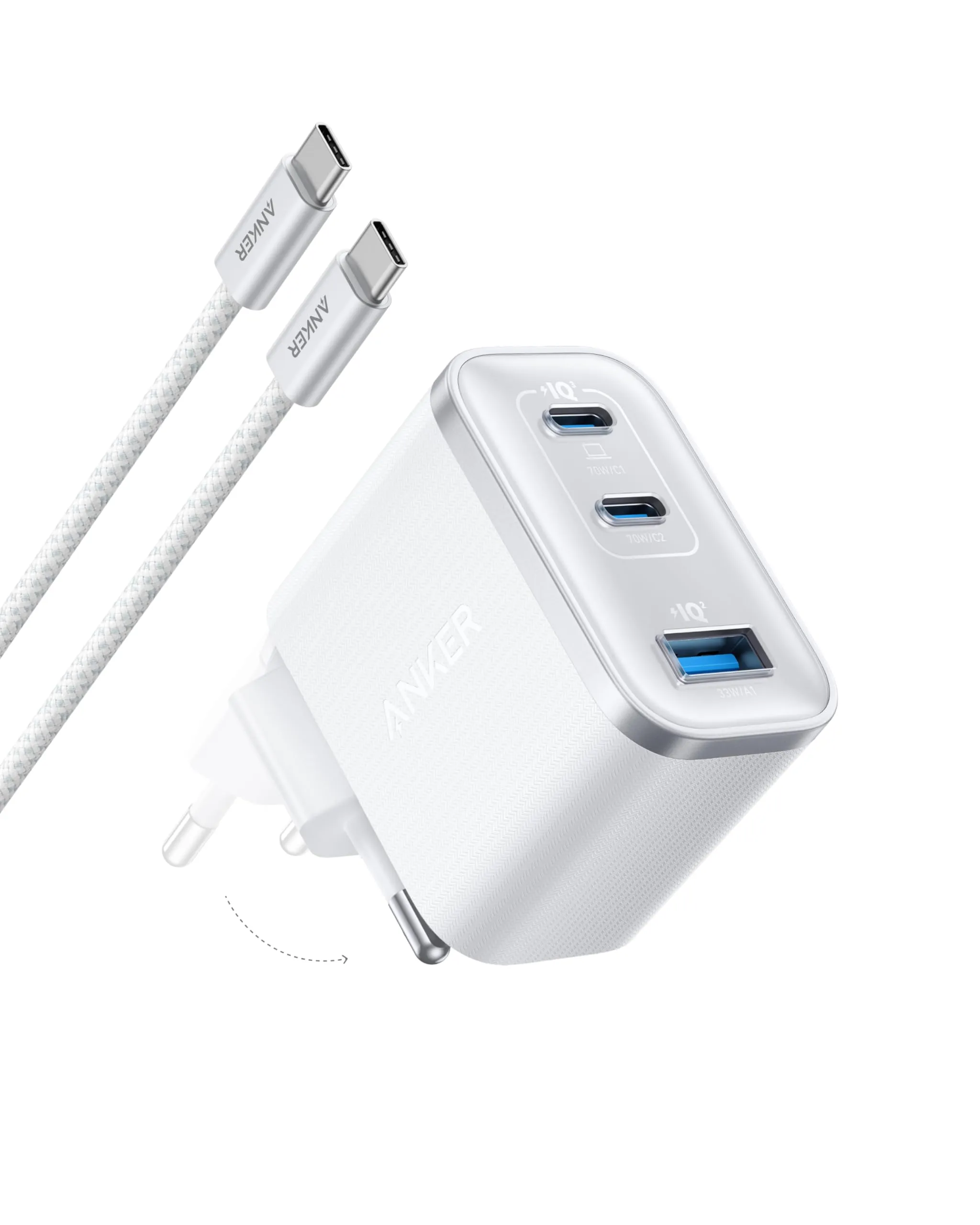 Anker Caricatore USB C 70W, Adattatore di Alimentazione ad Alte Prestazioni - immagine 1