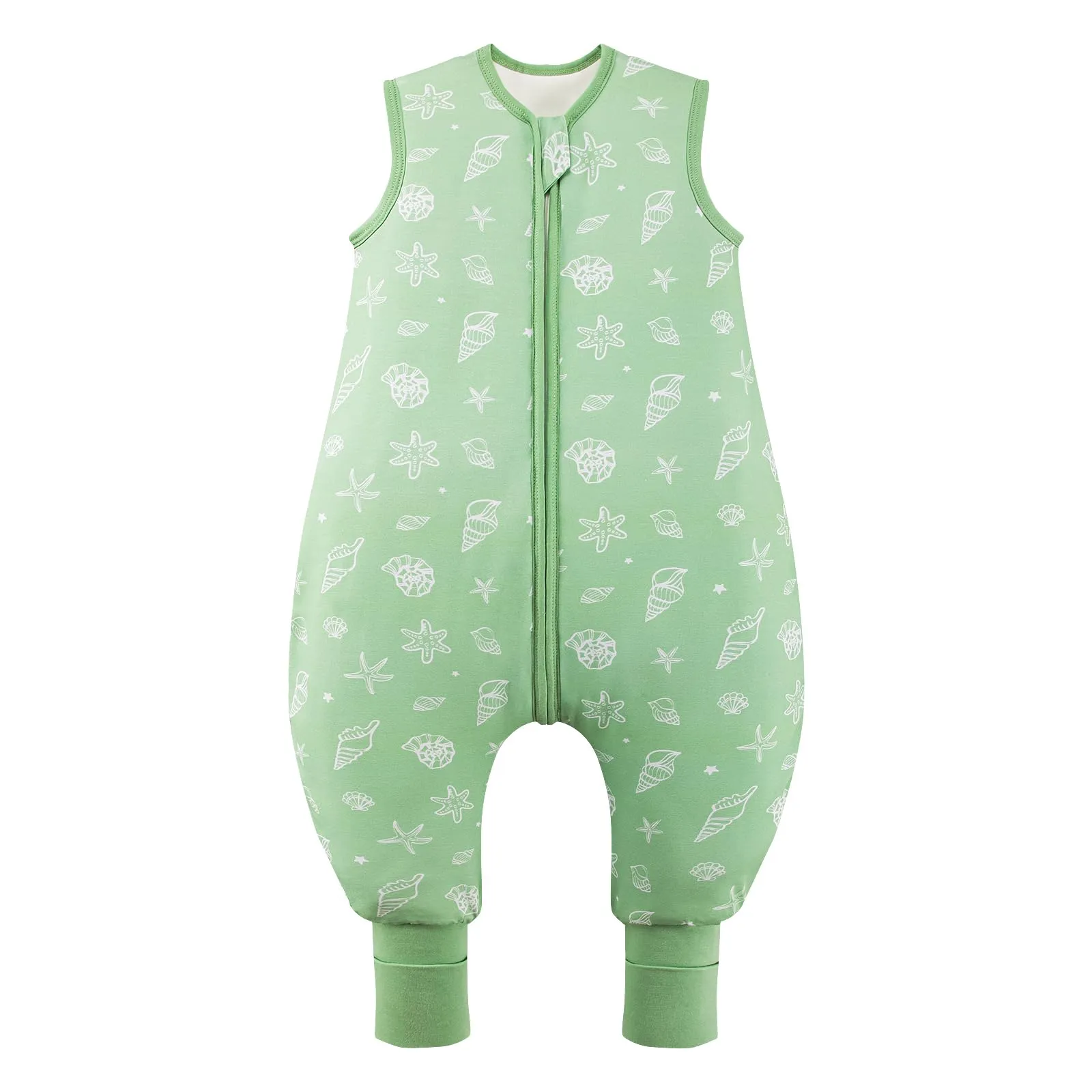 ToyaTec Sacco nanna con piedi, 2,5 Tog, super morbido, realizzato in rayon di bambù, per bambini, in fibra di bambù, per l'inverno, per l'autunno e l'inverno (verde, 70cm (6-18 Mesi)) - immagine 1