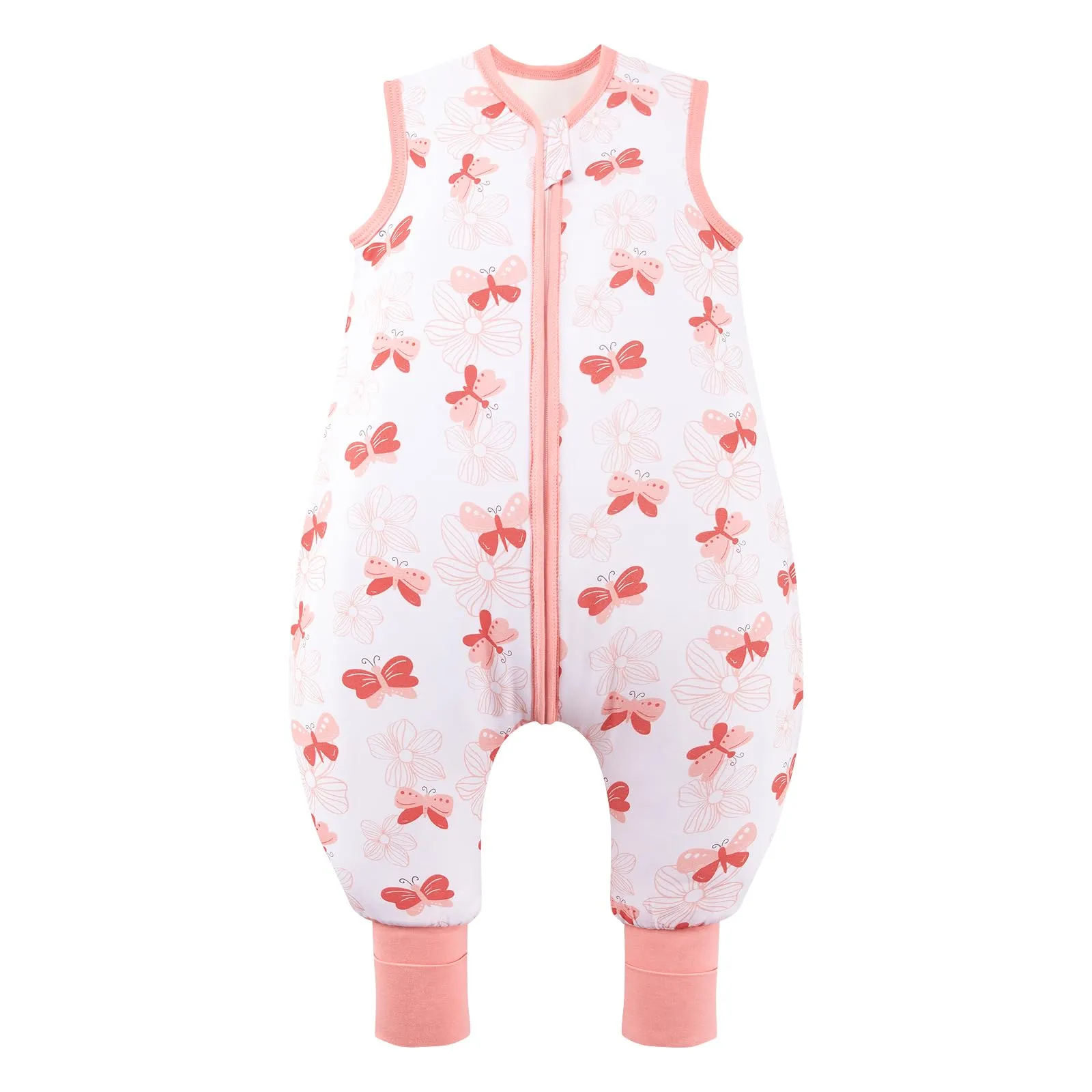 ToyaTec Sacco nanna con piedi, 2,5 Tog, super morbido, realizzato in rayon di bambù, per bambini, in fibra di bambù, per l'inverno, per l'autunno e l'inverno (rosa, 100cm (3-5 Jahre)) - immagine 1