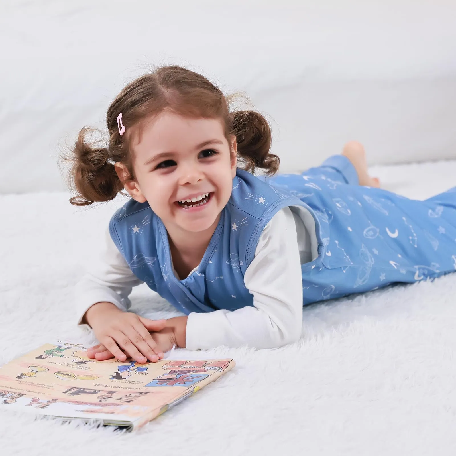 ToyaTec Sacco Nanna con Piedini, 2,5 Tog, Super Morbido, Realizzato in Rayon di bambù, per Bambini, in Fibra di bambù, per l'inverno, per l'autunno e l'inverno, Blu, 90cm (2-4 Jahre) - immagine 3