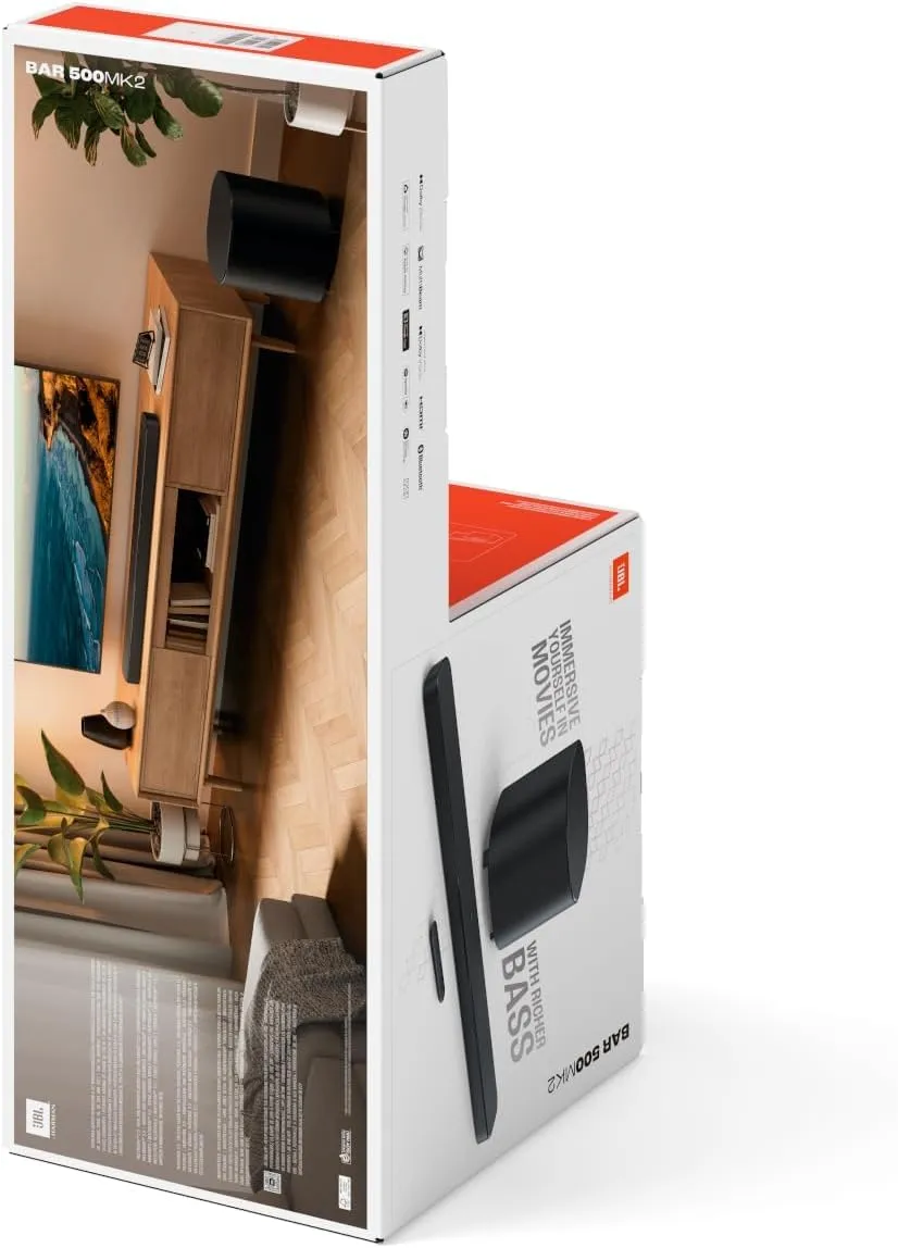 JBL Bar 500 MK2, Soundbar Bluetooth a 5.1 Canali per TV, Nero - immagine 11