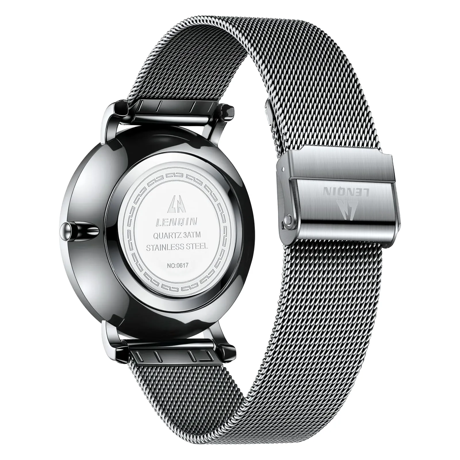 LN LENQIN Orologio Da Uomo In Acciaio Inossidabile Orologi Da Uomo Orologi Da Polso Al Quarzo Analogici 30m Impermeabile Orologio Casual Alla Moda Per - immagine 2