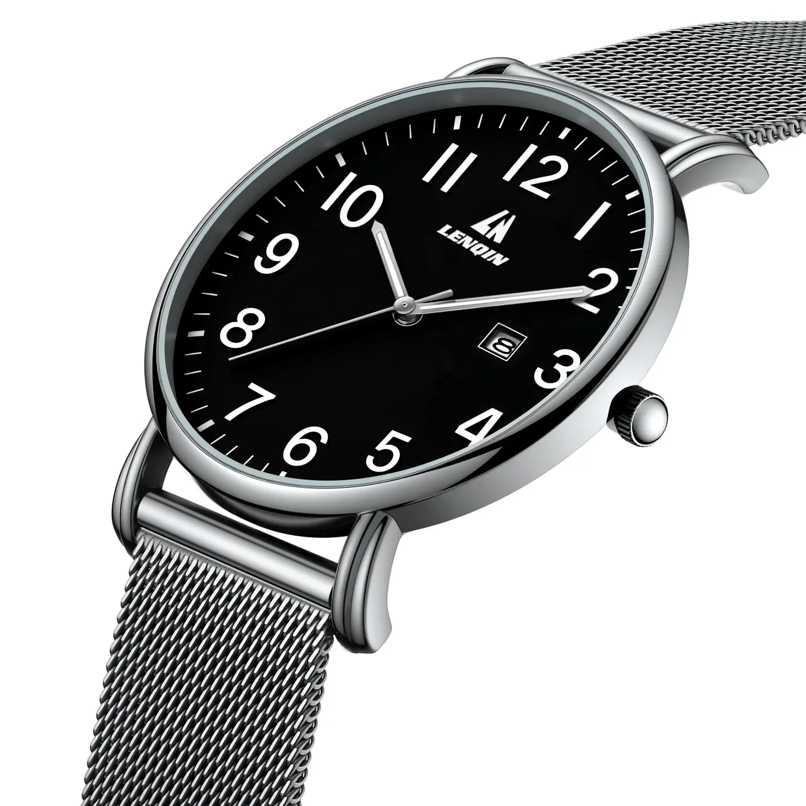 LN LENQIN Orologio Da Uomo In Acciaio Inossidabile Orologi Da Uomo Orologi Da Polso Al Quarzo Analogici 30m Impermeabile Orologio Casual Alla Moda Per - immagine 3