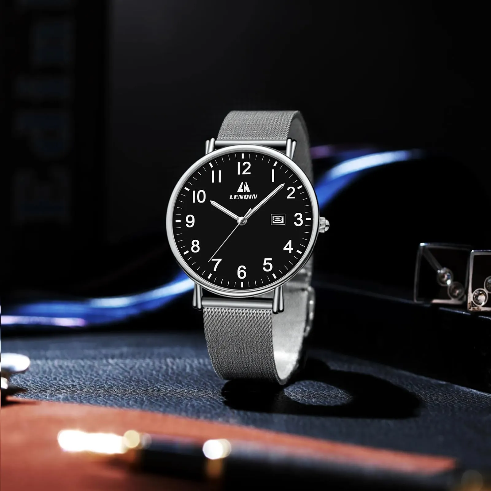 LN LENQIN Orologio Da Uomo In Acciaio Inossidabile Orologi Da Uomo Orologi Da Polso Al Quarzo Analogici 30m Impermeabile Orologio Casual Alla Moda Per - immagine 8