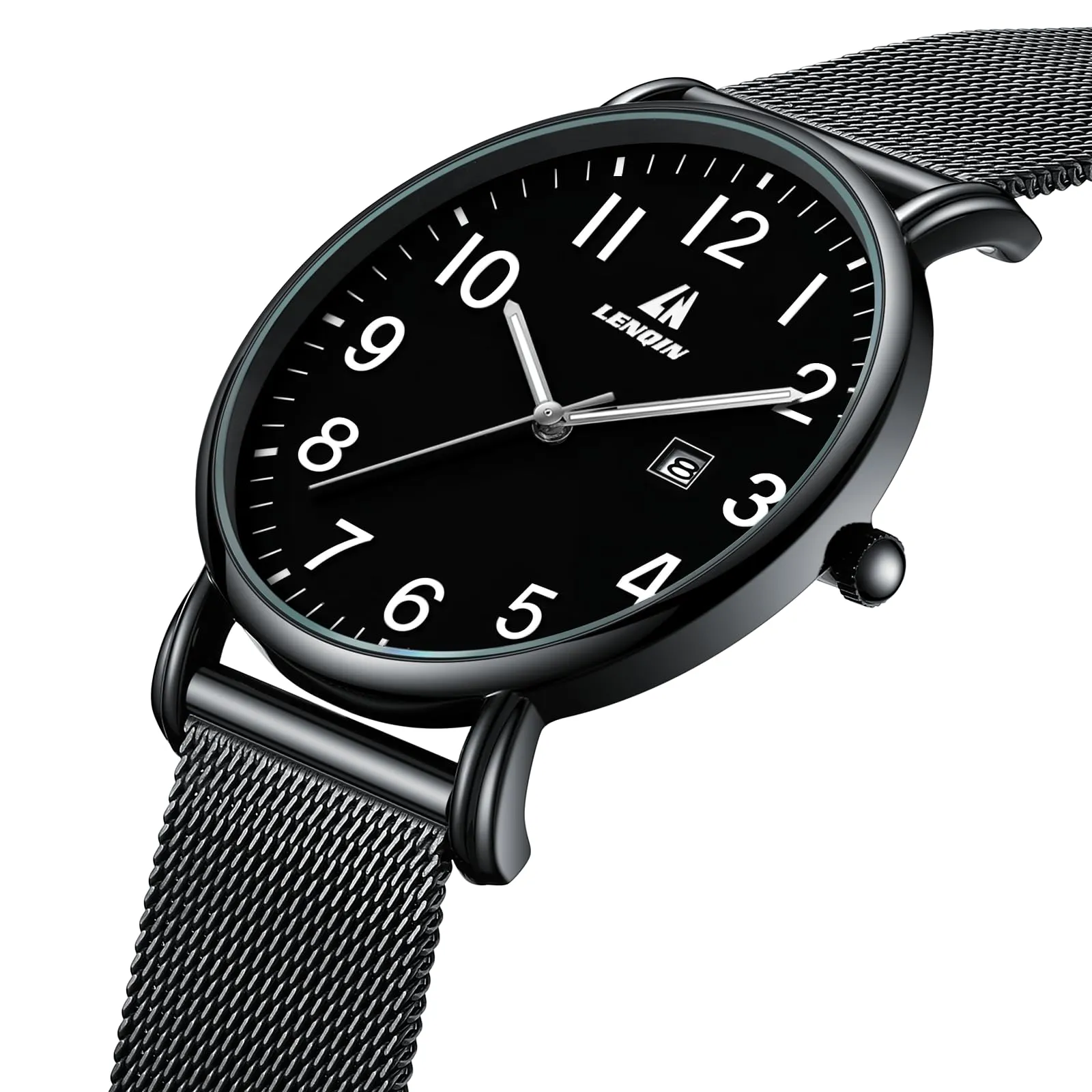 LN LENQIN Orologio Da Uomo In Acciaio Inossidabile Orologi Da Uomo Orologi Da Polso Al Quarzo Analogici 30m Impermeabile Orologio Casual Alla Moda Per - immagine 3