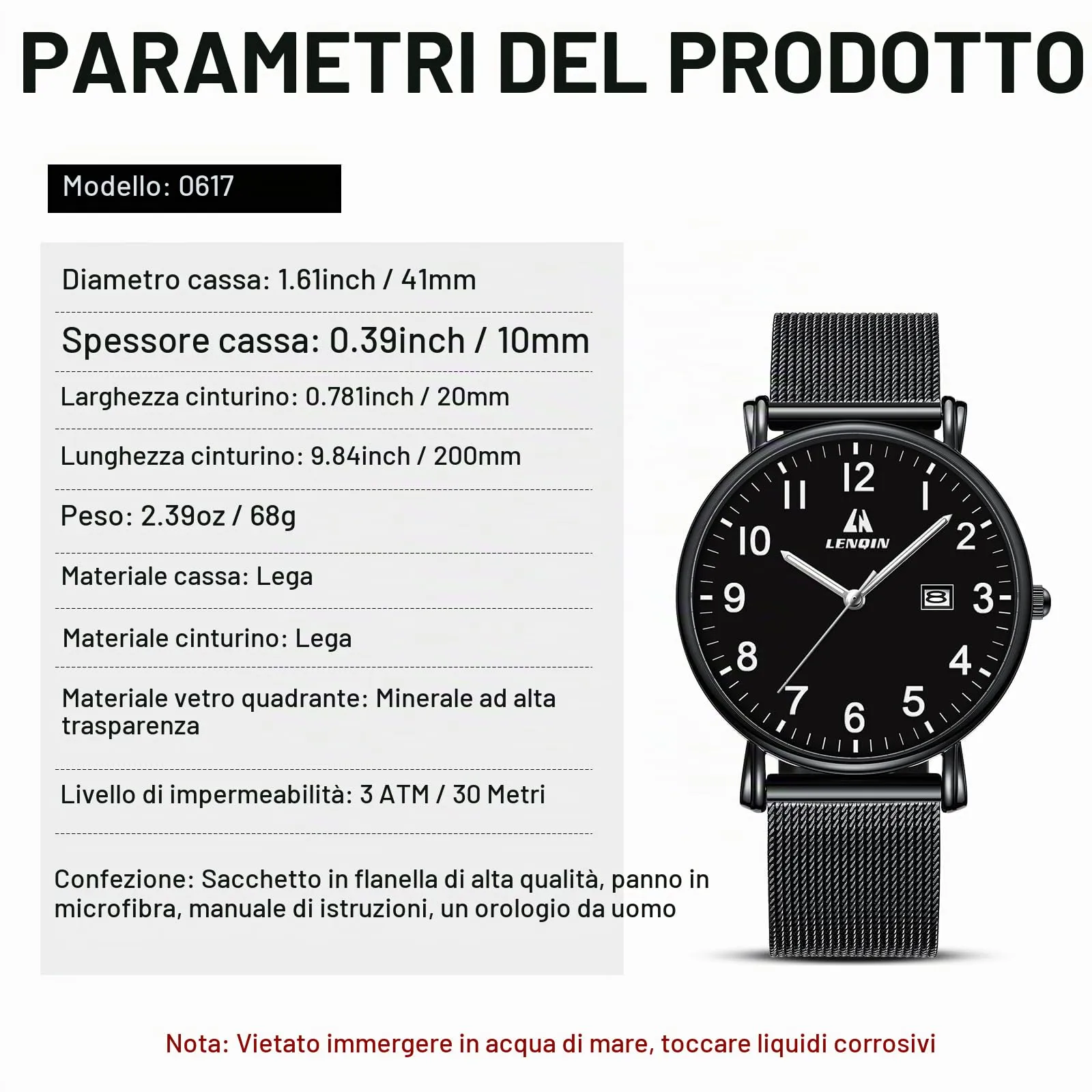 LN LENQIN Orologio Da Uomo In Acciaio Inossidabile Orologi Da Uomo Orologi Da Polso Al Quarzo Analogici 30m Impermeabile Orologio Casual Alla Moda Per - immagine 5