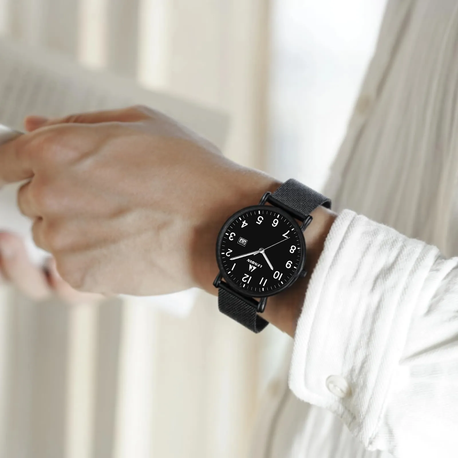 LN LENQIN Orologio Da Uomo In Acciaio Inossidabile Orologi Da Uomo Orologi Da Polso Al Quarzo Analogici 30m Impermeabile Orologio Casual Alla Moda Per - immagine 7