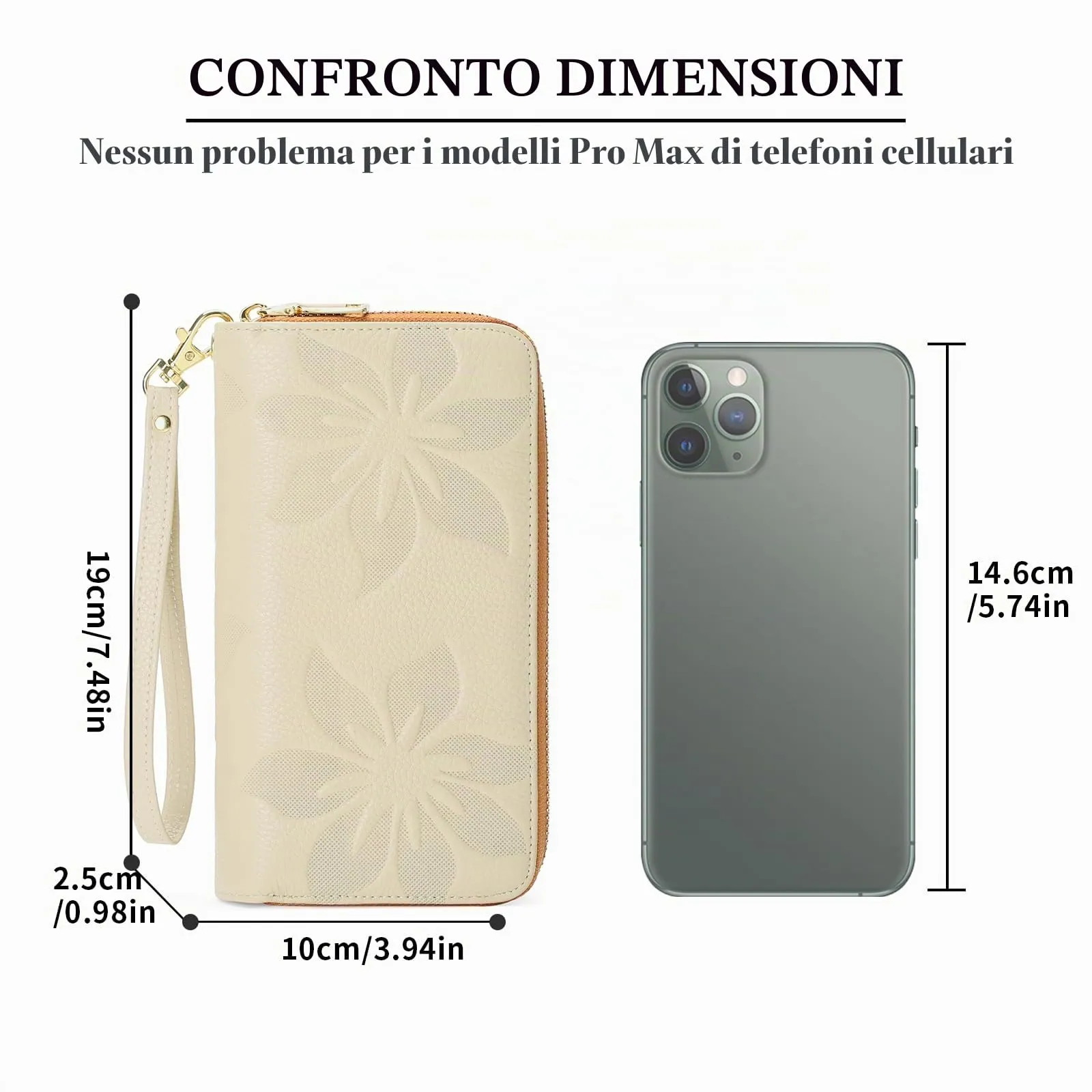 GOIACII Portafoglio Donna Grande Capacità Doppia Cerniera Porta Carta di Credito Portafogli da Donna in Pelle con Blocco RFID Telefono Wristlet - immagine 6