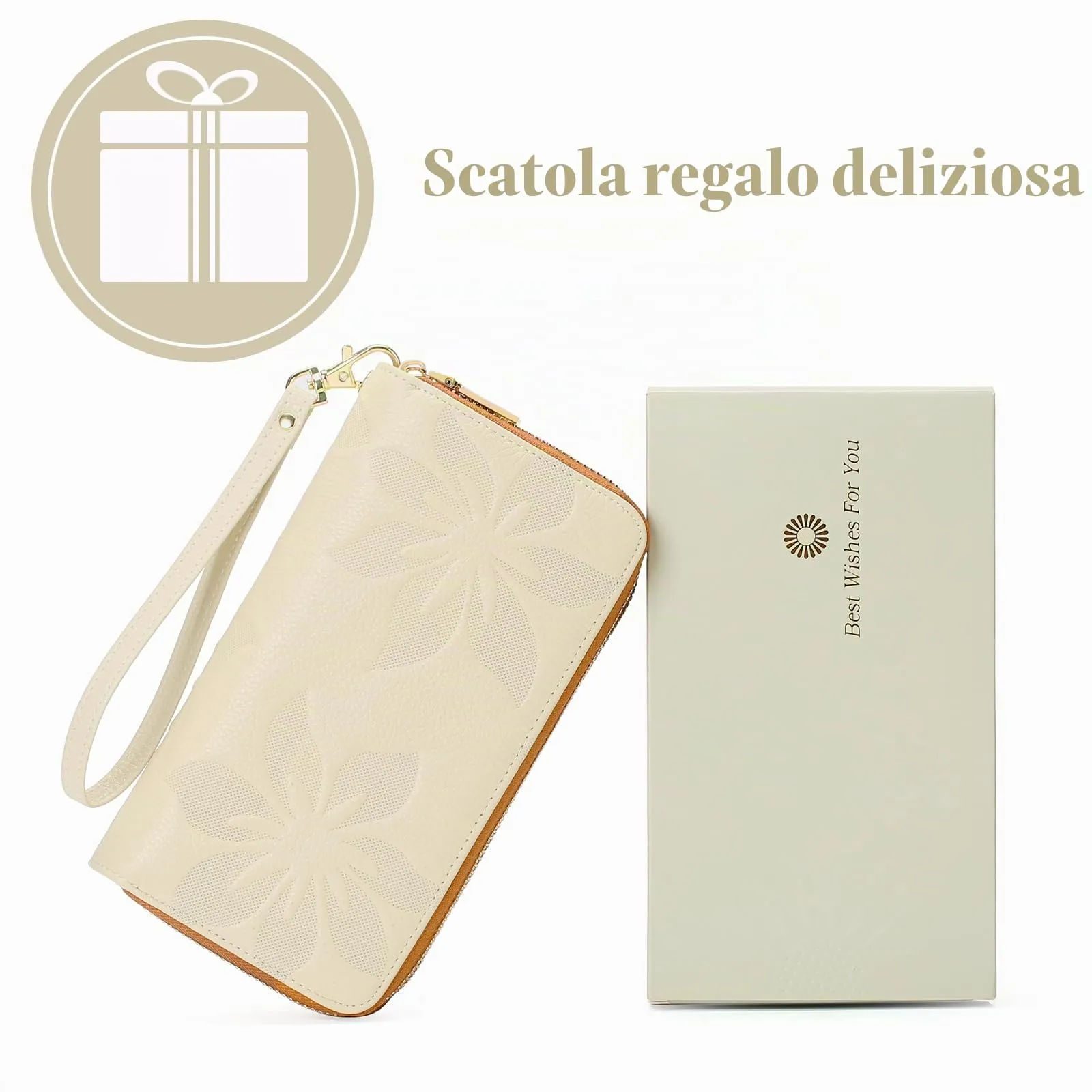 GOIACII Portafoglio Donna Grande Capacità Doppia Cerniera Porta Carta di Credito Portafogli da Donna in Pelle con Blocco RFID Telefono Wristlet - immagine 7