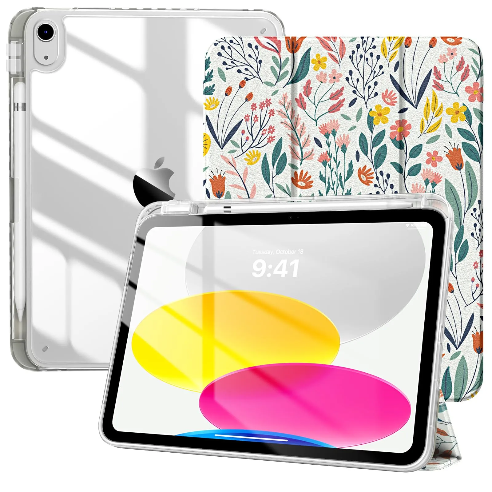 TiMOVO Cover per iPad A16 11. Gen 11"&10. Gen 10,9", Fiori - immagine 1