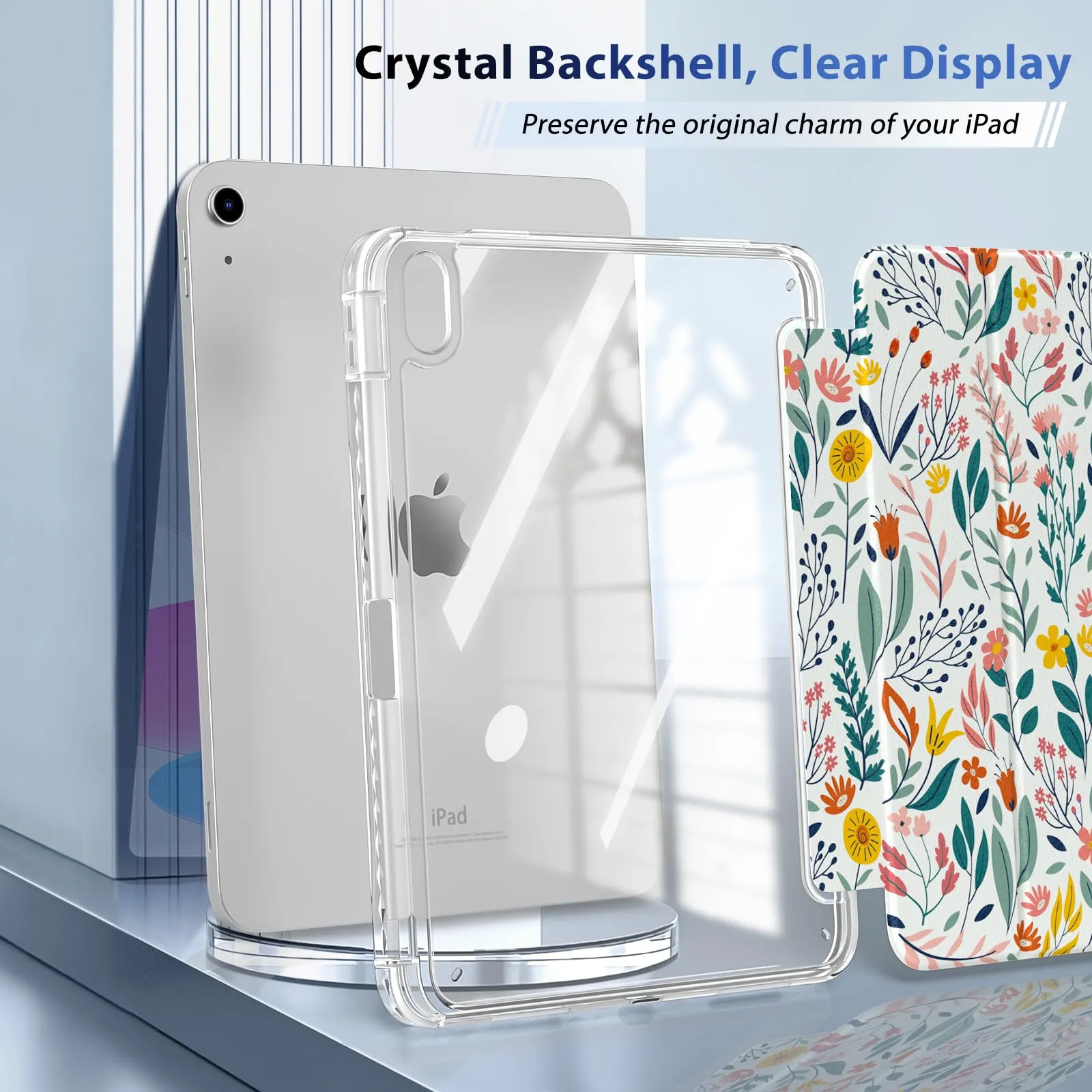 TiMOVO Cover per iPad A16 11. Gen 11"&10. Gen 10,9", Fiori - immagine 3