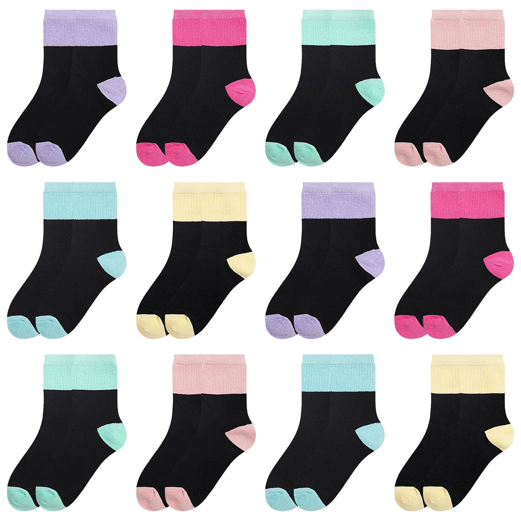 L&K-II 12 paia calzini delle ragazze calzini bambino in cotone confortevole 2896 31-34 - immagine 1