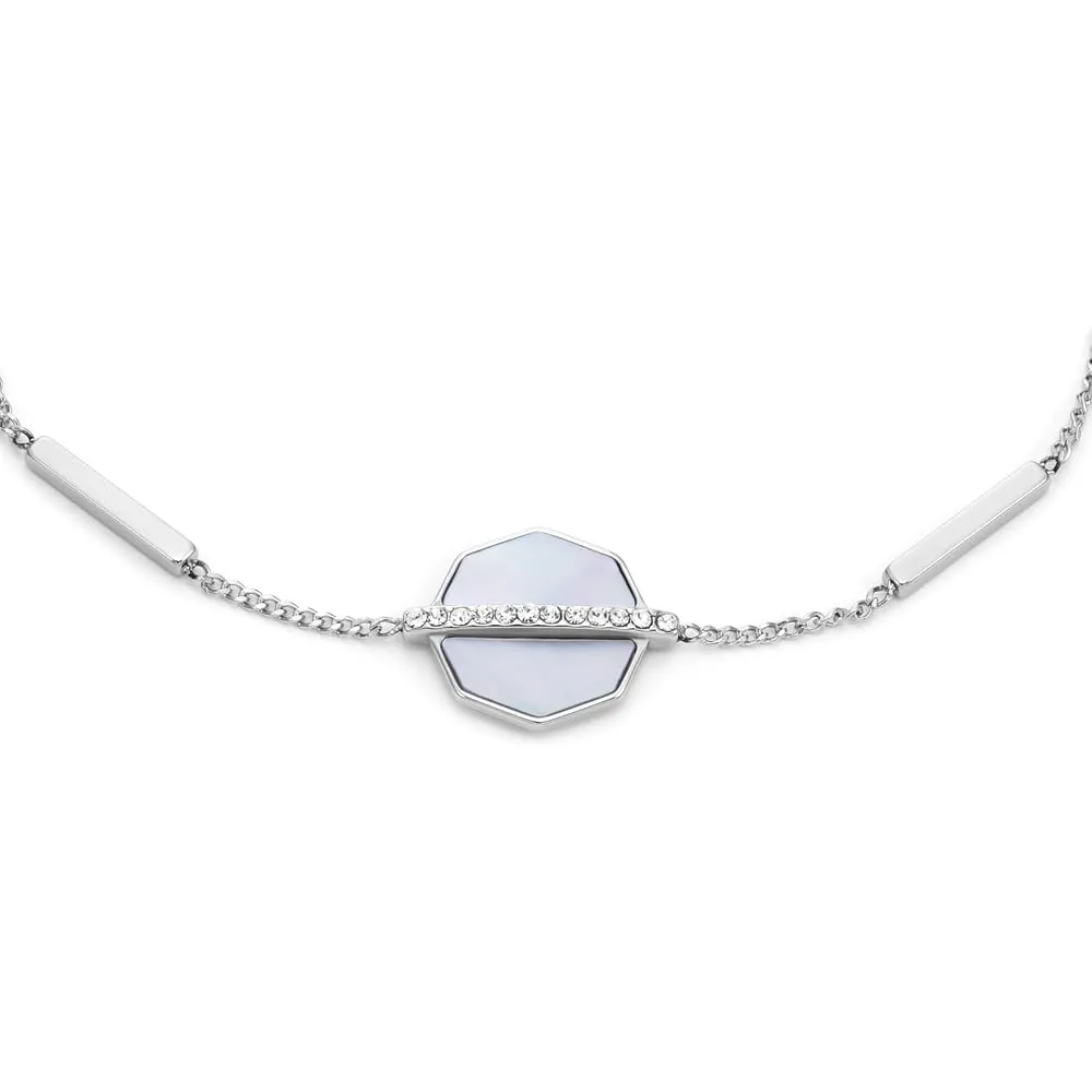 Fossil Bracciale a catena sottile da donna in acciaio inox con chiusura a moschettone - immagine 3