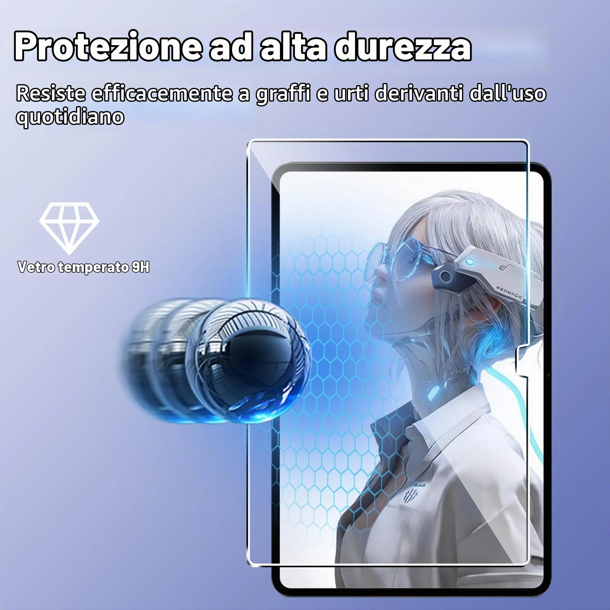 CAUHENYEE Pellicola Protettiva per RedMagic Astra 2025 / RedMagic Astra 2 9.06" 2026 Vetro Temperato, Confezione da 2 HD Trasparente Pellicola Protettiva in Vetro Protettiva, AntiGraffio - immagine 5