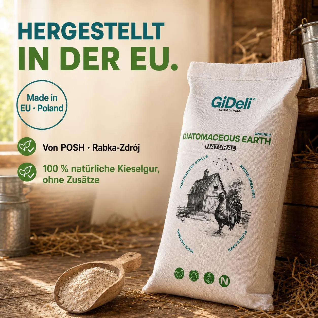 GiDeli Terra di diatomea 10 kg - Polvere per polli contro l'acaro rosso - immagine 8