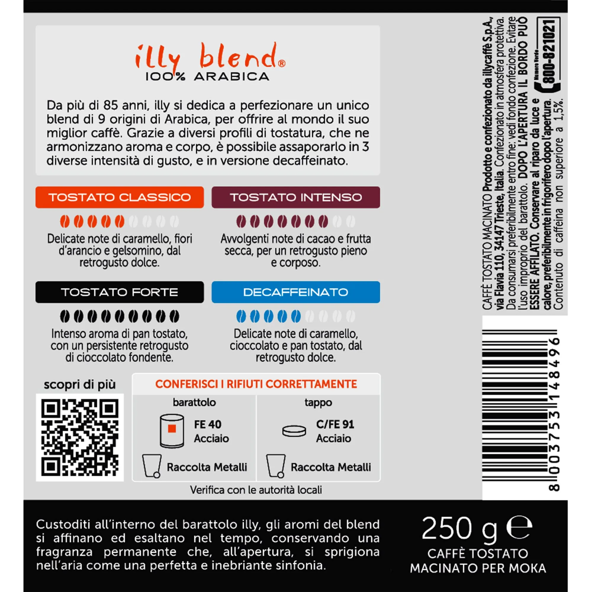 illy Tostato Forte Caffè Macinato Moka, 12 Barattoli da 250 g - immagine 3