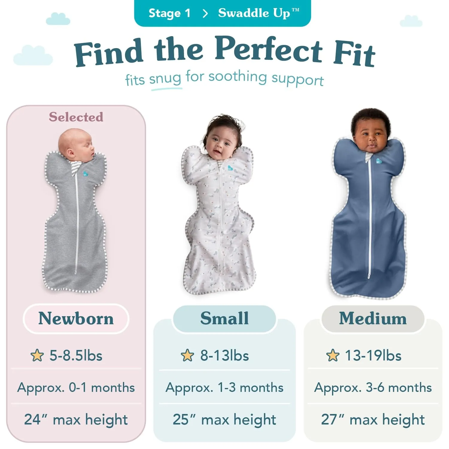 Love To Dream Swaddle UP, Neonato 2,2–3,8 kg - Rosa cipria | Vestibilità aderente, favorisce un sonno sano | 0,2 Tog per primavera ed estate (24–27°C) | Cotone e doppia cerniera - immagine 3