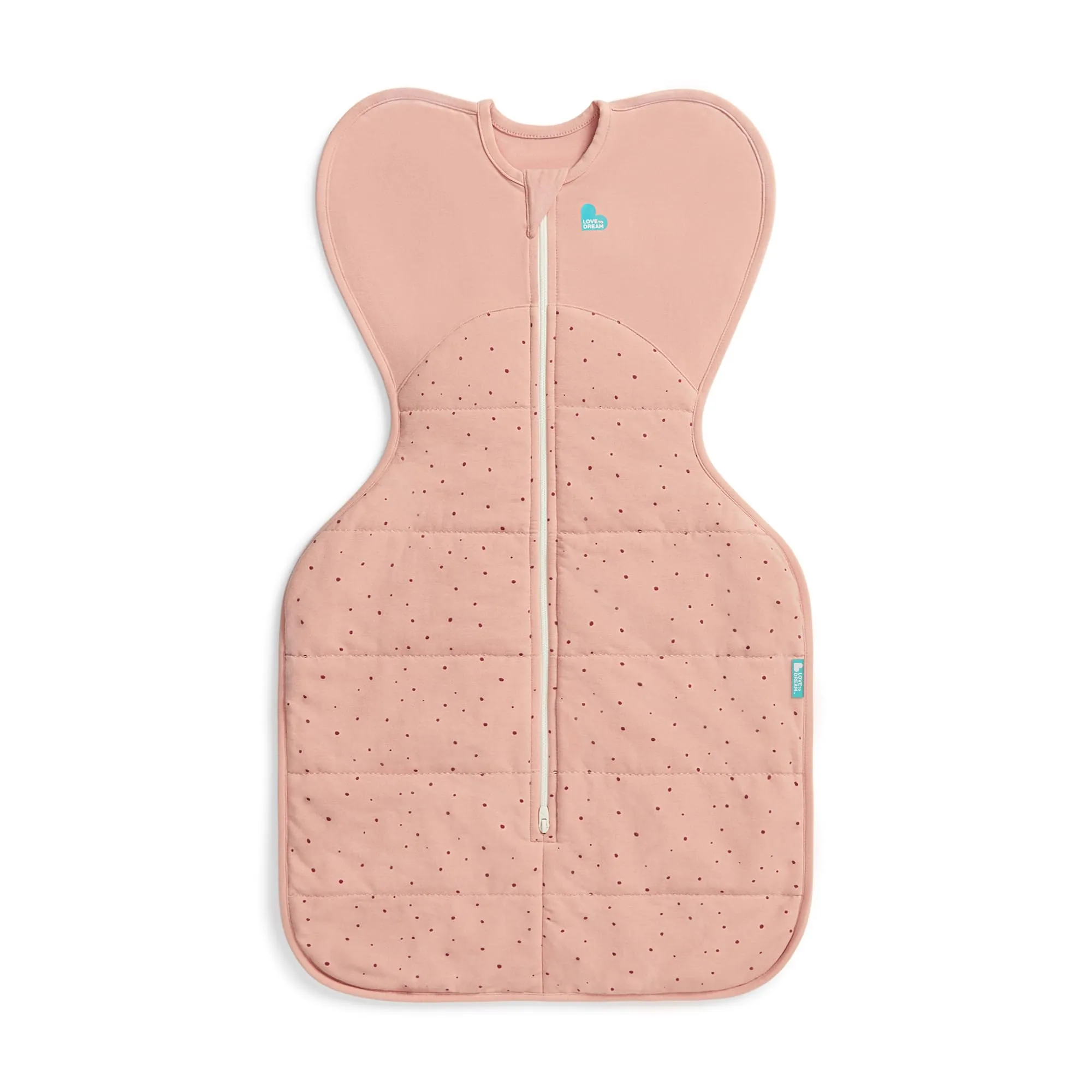 Love To Dream Swaddle UP, Neonato 2,2-3,8 kg - Rosa ciottolo | Vestibilità aderente, favorisce un sonno sano | 2,5 Tog per autunno e inverno (16–20°C) | Cotone e doppia cerniera - immagine 1