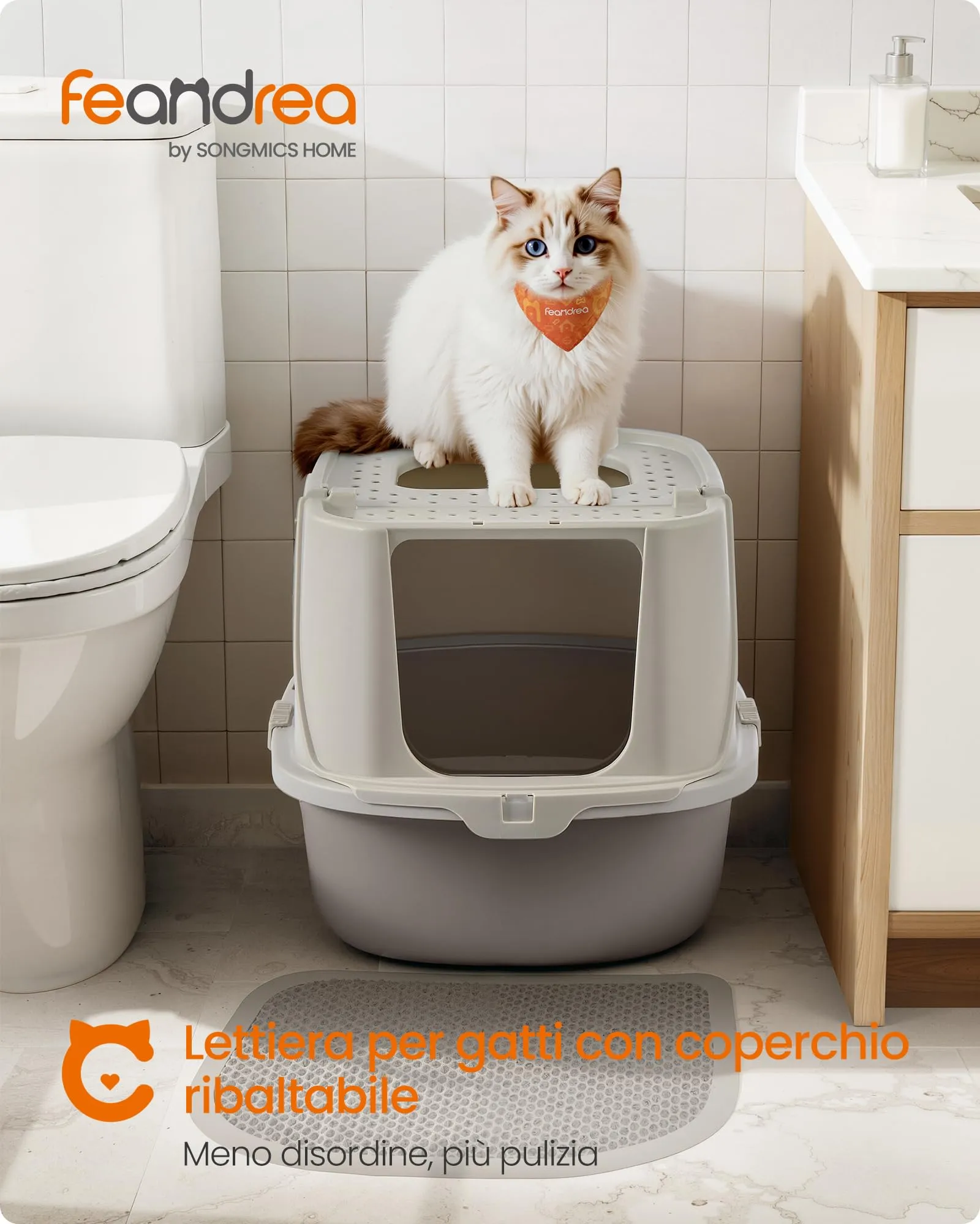 Feandrea Lettiera per Gatti XXL, Toilette per Gatti fino a 15 kg - immagine 2