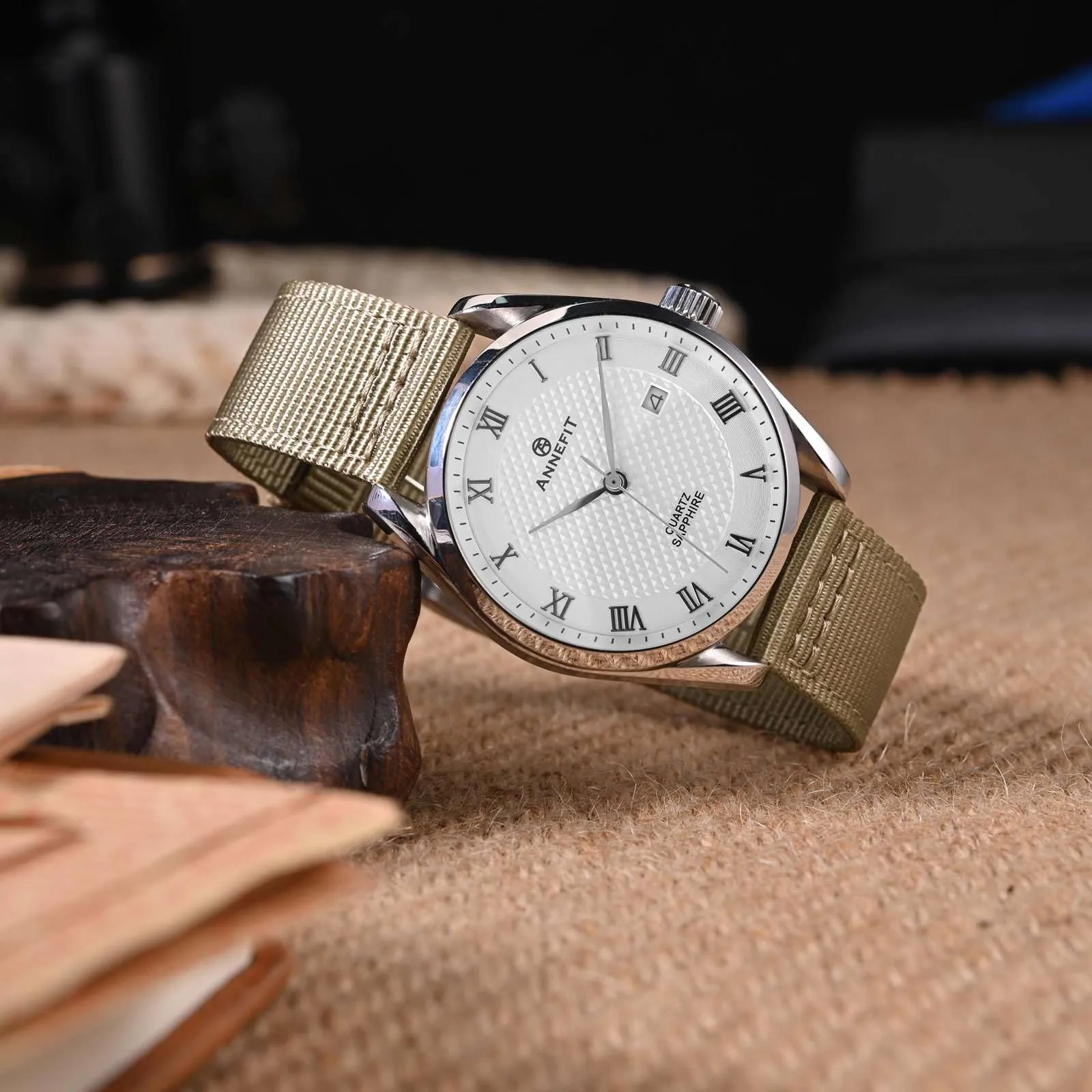 ANNEFIT Cinturino Orologio Nylon 26mm, Cinturini per Orologi Militari a Sgancio Rapido per Uomo Donna (Cachi) - immagine 7