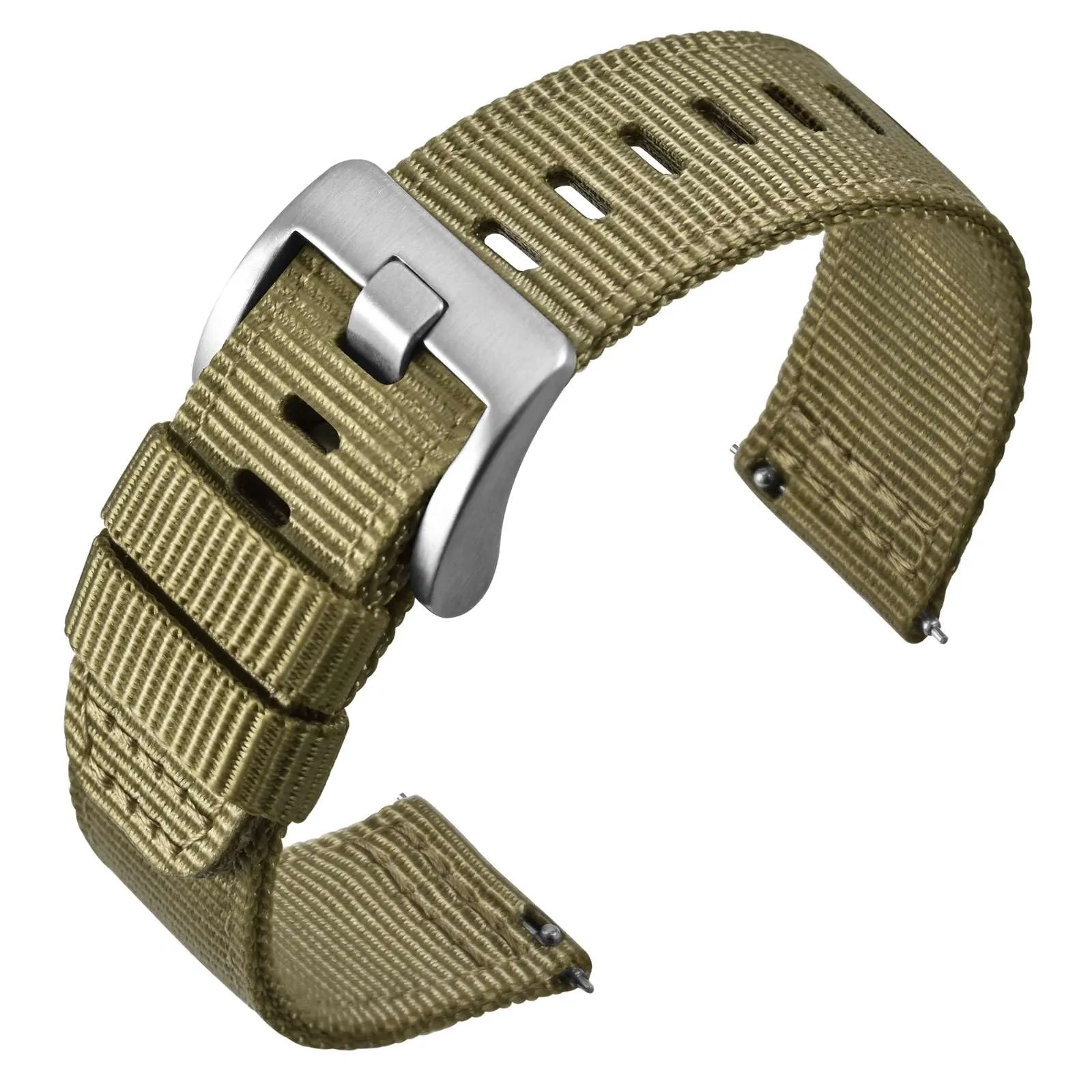 ANNEFIT Cinturino Orologio Nylon 18mm, Cinturini per Orologi Militari a Sgancio Rapido per Uomo Donna (Verde Oliva) - immagine 1