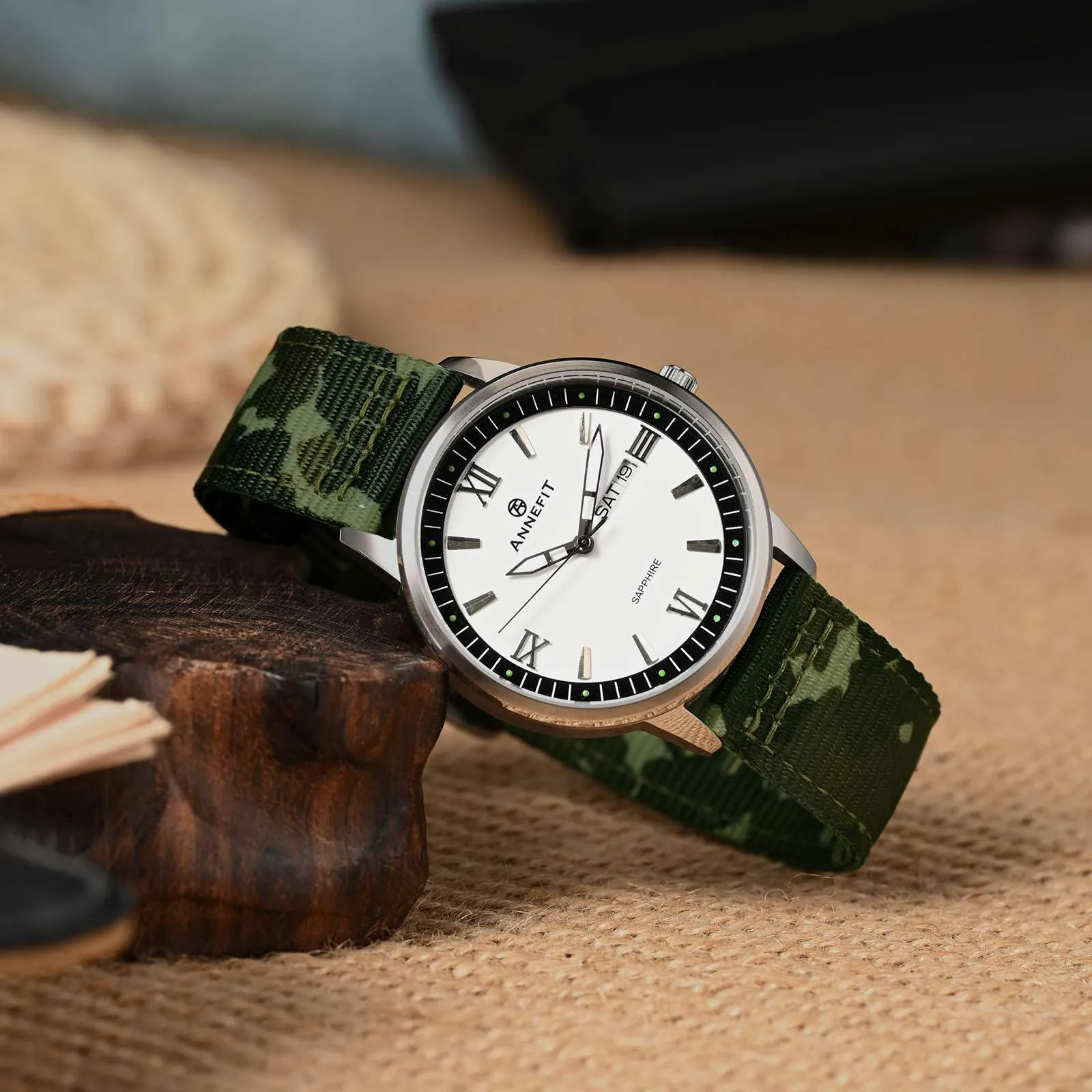 ANNEFIT Cinturino Orologio Nylon 18mm, Cinturini per Orologi Militari a Sgancio Rapido per Uomo Donna (Verde Mimetico) - immagine 7