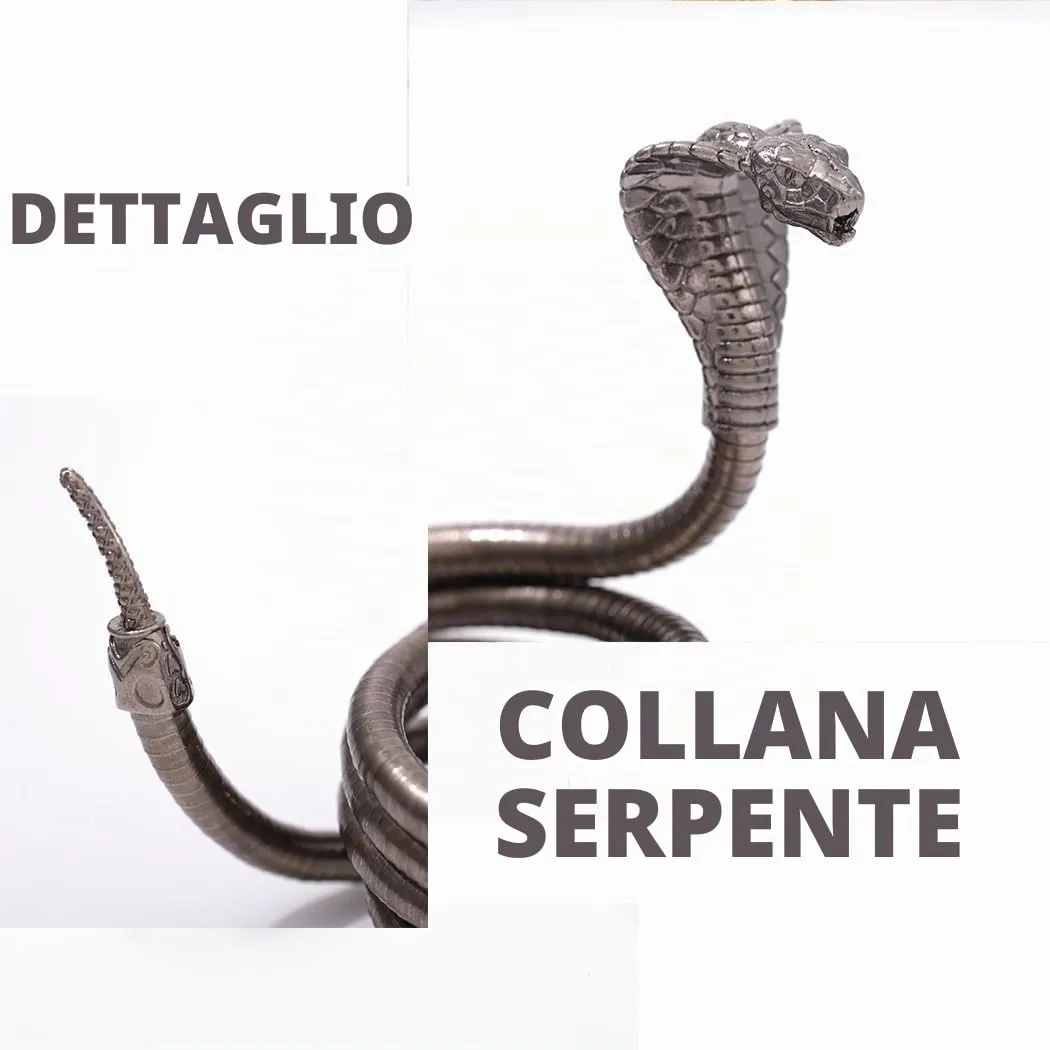 CHONGQILAO Collana a Serpente Pieghevole, Collana di Halloween Bracciale Serpente Braccialetto, Collane Femminili, Bendable Snake Necklace, Girocollo Donna Uomo, Halloween Accessori - immagine 5