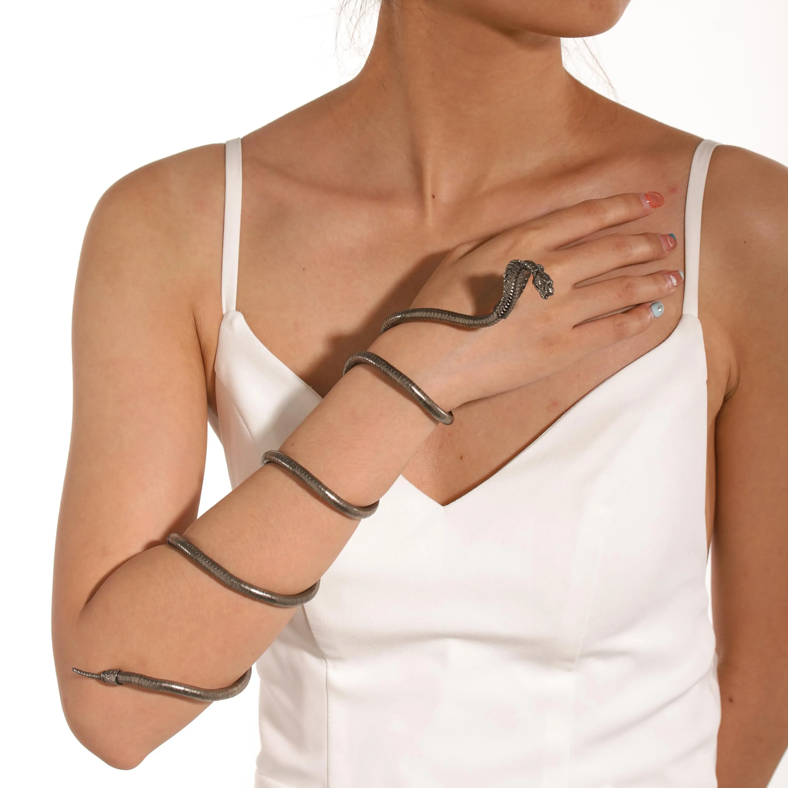 CHONGQILAO Collana a Serpente Pieghevole, Collana di Halloween Bracciale Serpente Braccialetto, Collane Femminili, Bendable Snake Necklace, Girocollo Donna Uomo, Halloween Accessori - immagine 6