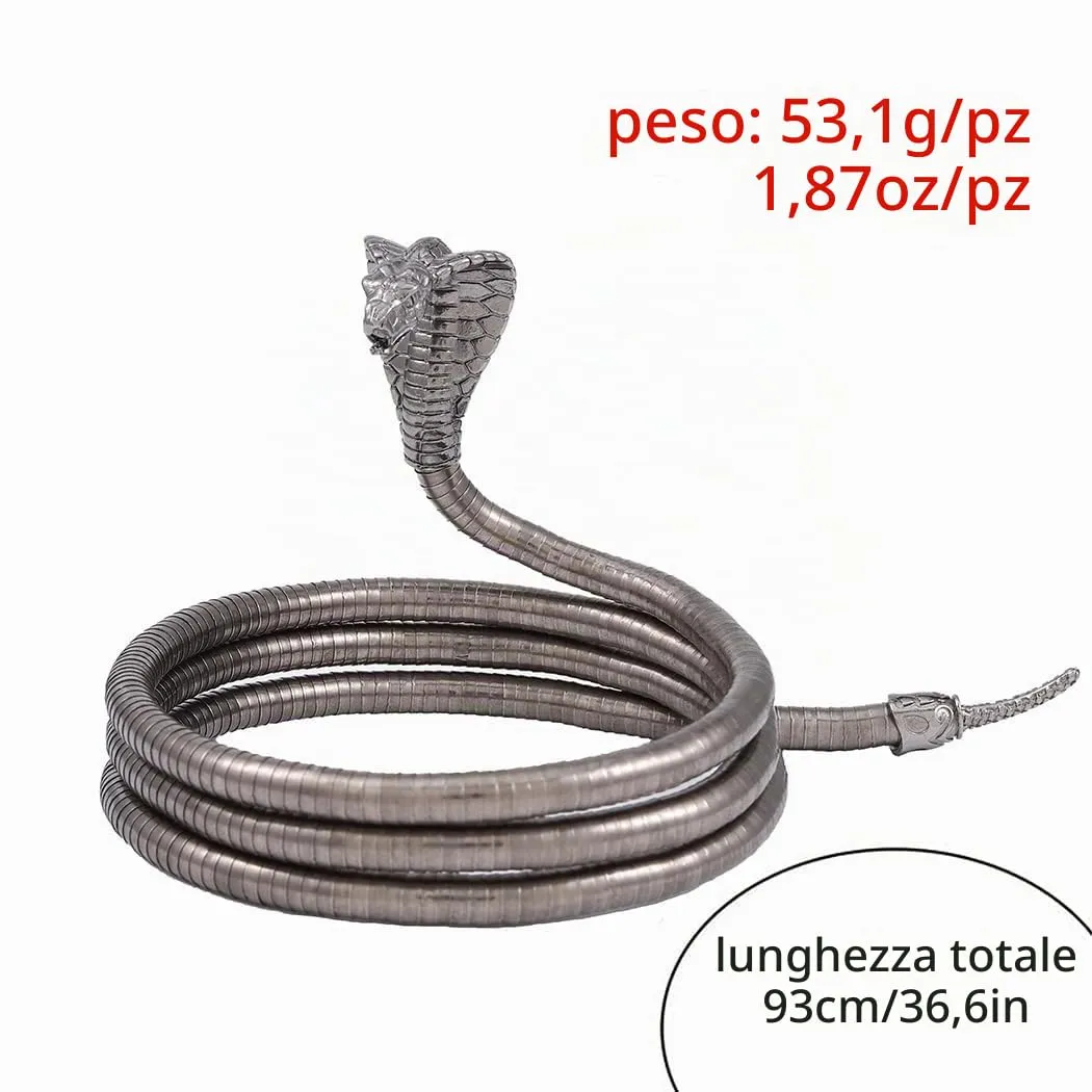 CHONGQILAO Collana a Serpente Pieghevole, Collana di Halloween Bracciale Serpente Braccialetto, Collane Femminili, Bendable Snake Necklace, Girocollo Donna Uomo, Halloween Accessori - immagine 7