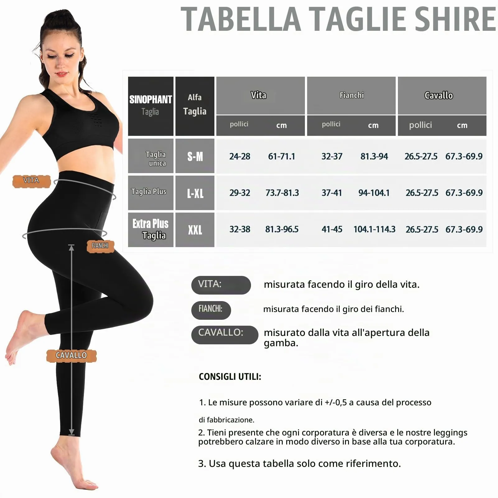 SINOPHANT Set di 3 leggings da donna, a vita alta, opachi, per palestra, yoga, sport, colore: nero, Nero/Navy/Marrone, 3XL - immagine 6