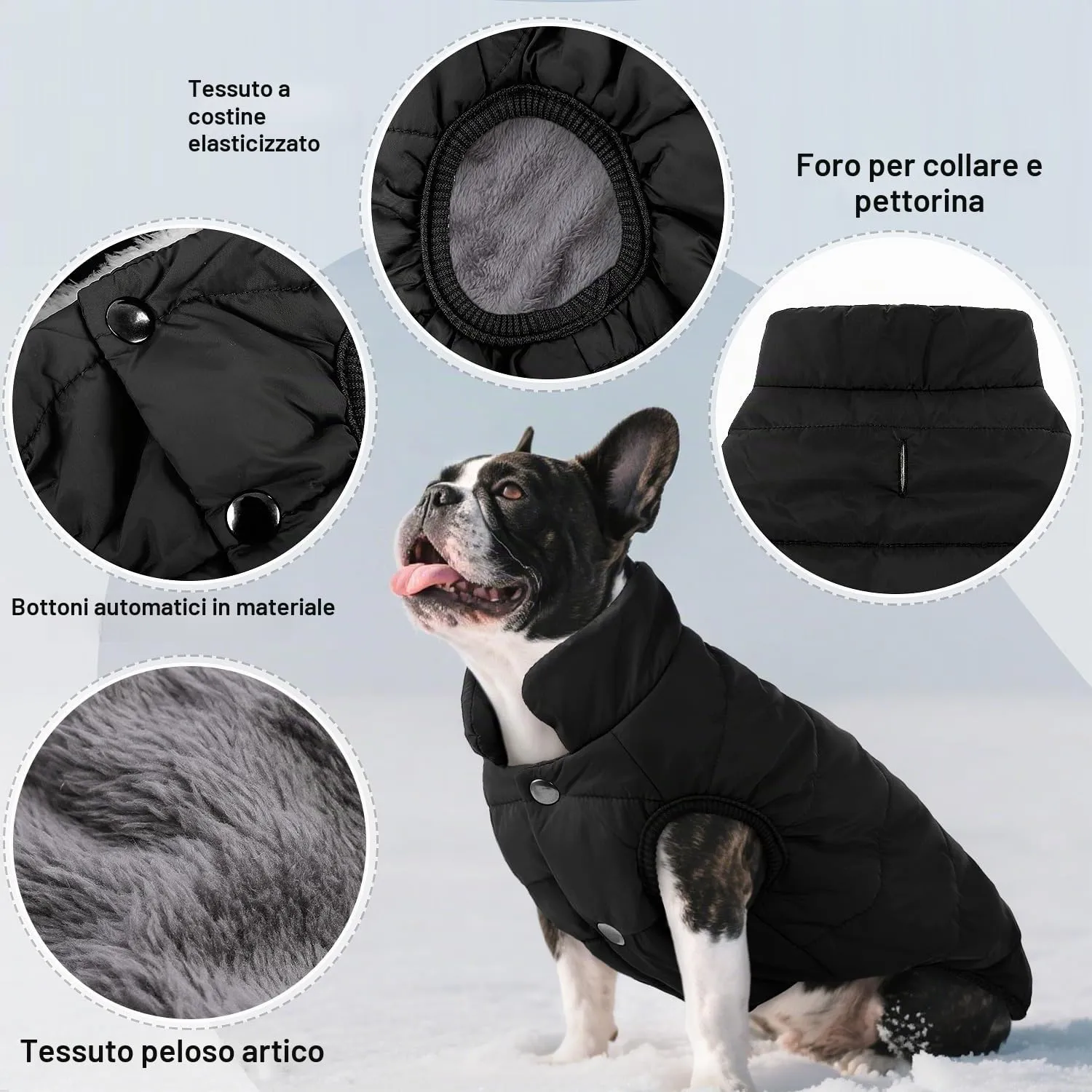ASENKU Cappotto per Cane Grande Inverno impermeabile XL, Fodera Calda, Apertura Guinzaglio, Giacca Cane Invernale per Border Collie Husky Samoiedo, Uscite Esterne Sulla Neve Tutto l'anno - immagine 2