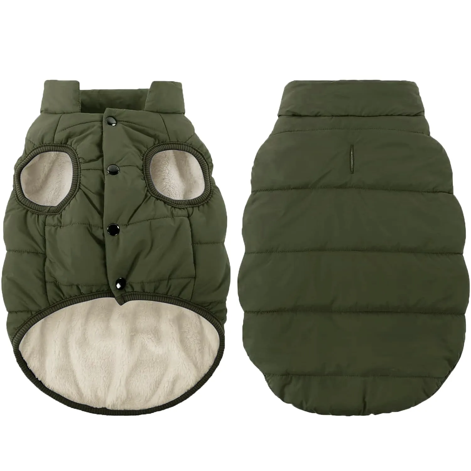 ASENKU Cappotto impermeabile Cane Inverno L, Fodera Polare Spessa, Bottoni Ventrali, Apertura Guinzaglio, Cappottino Cane Taglia Media per Bassotto Corgi, Passeggiate Quotidiane e Giochi Sulla Neve - immagine 1