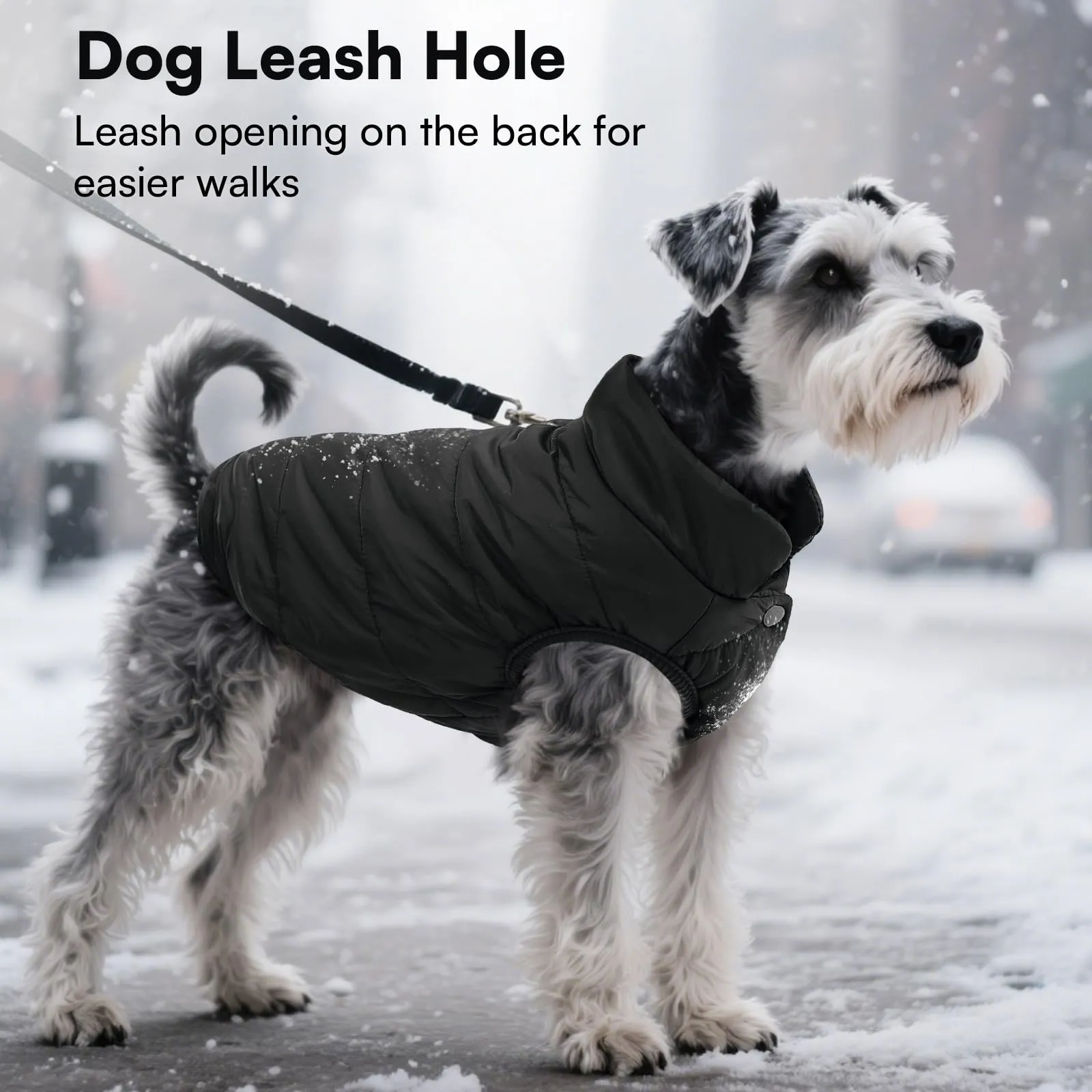 ASENKU Cappotto per Cane Grande Inverno impermeabile 3XL, Fodera Calda, Apertura Guinzaglio, Giacca Cane Invernale, Labrador Golden Retriever Pastore Tedesco, Uscite Esterne Sulla Neve Tutto l'anno - immagine 6