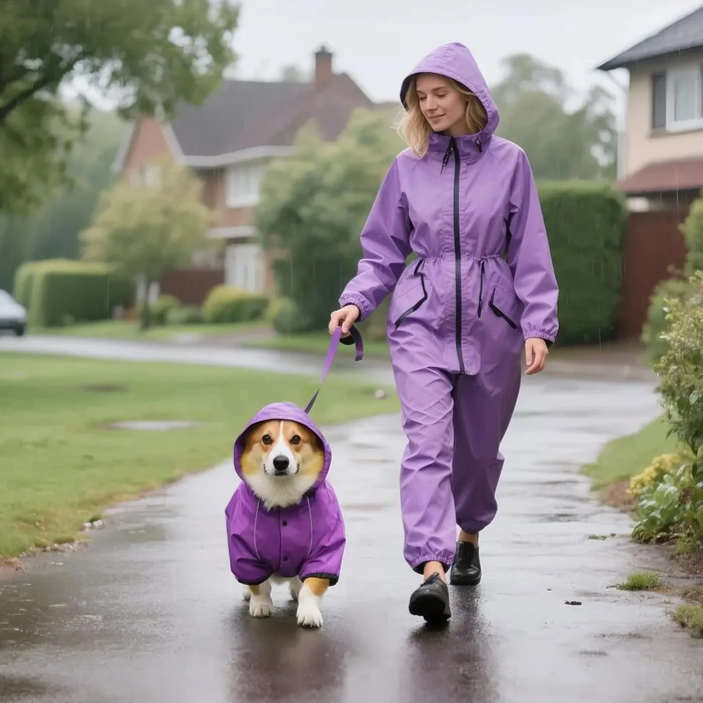 Idepet Impermeabile per cani con cappuccio e foro per collo, poncho impermeabile per pioggia per cani Giacca per pioggia riflettente per cani Felpe con cappuccio antivento - immagine 4