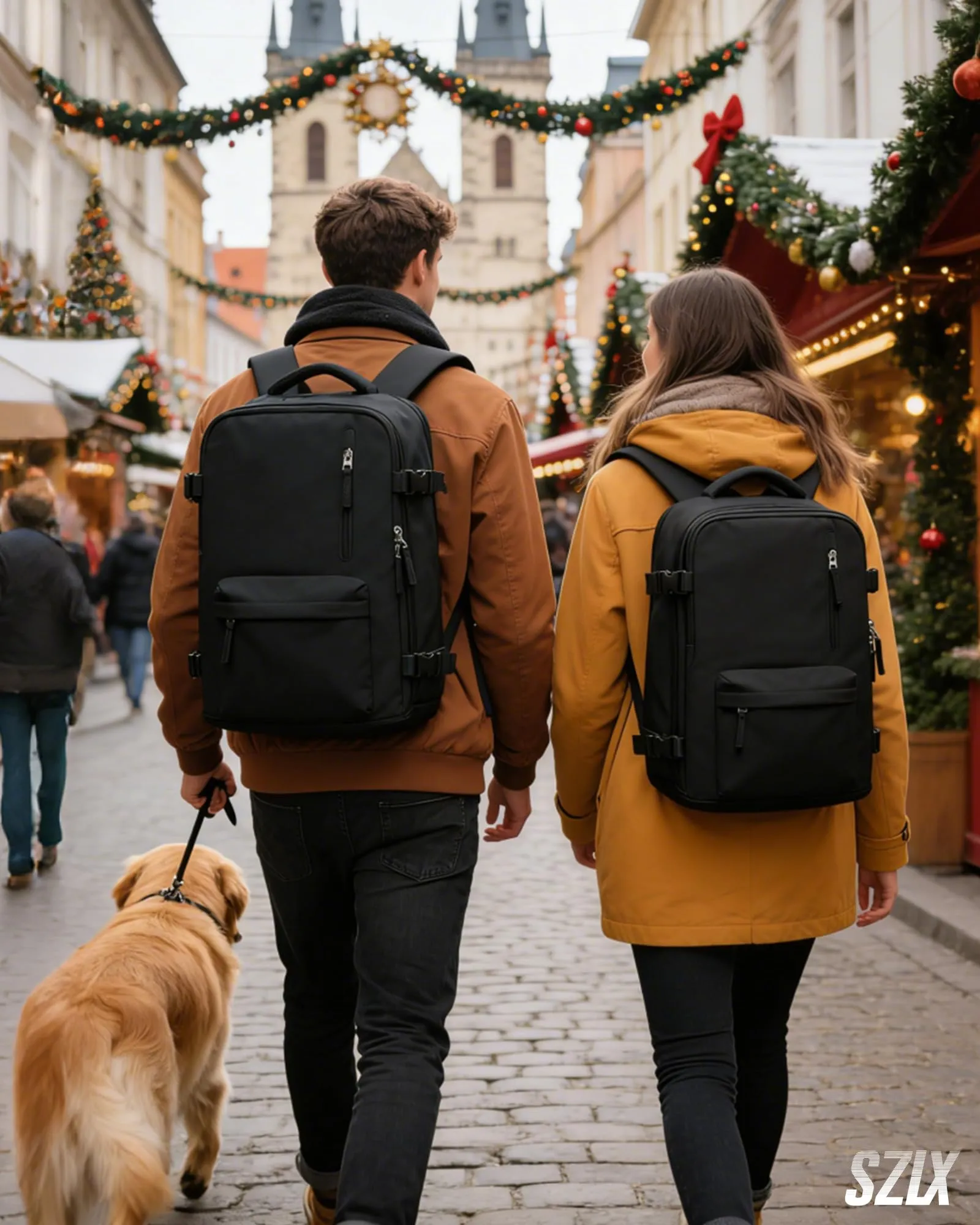 SZLX Zaino Ryanair 40x30x20 Sottovuoto Zaino da Viaggio 40x30x20 Wizzair Bagaglio a Mano Vueling 40x20x30 Donna Uomo Borsa da Cabina Adatto a Laptop da 14 Pollici con porta USB e Scomparto per Scarpe - immagine 3