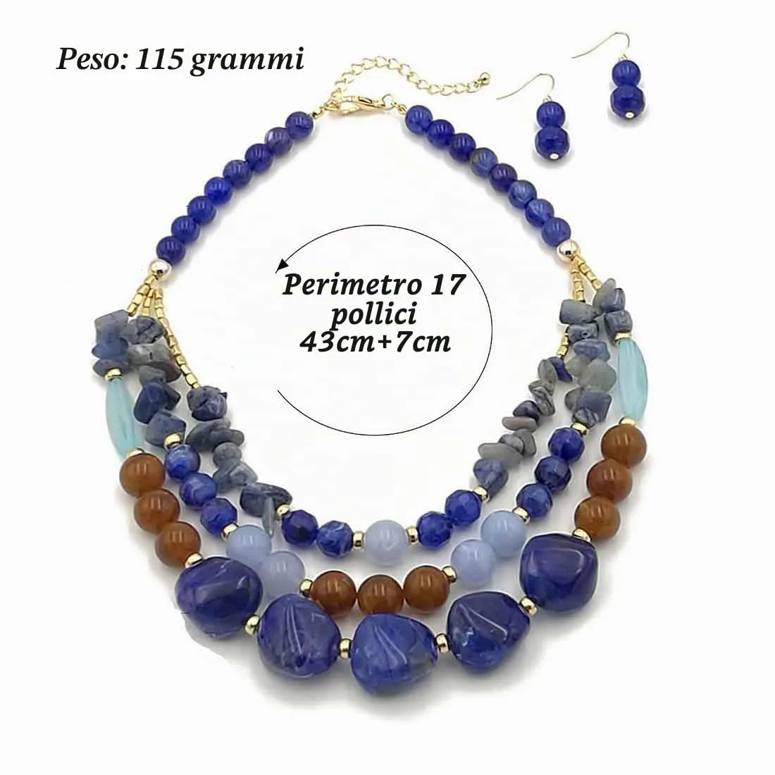 Carufin - Set di gioielli con collana a più strati e perle regolabili, ciondolo a catena sulla clavicola, collana e orecchini in corallo bordeaux, per donne - immagine 4