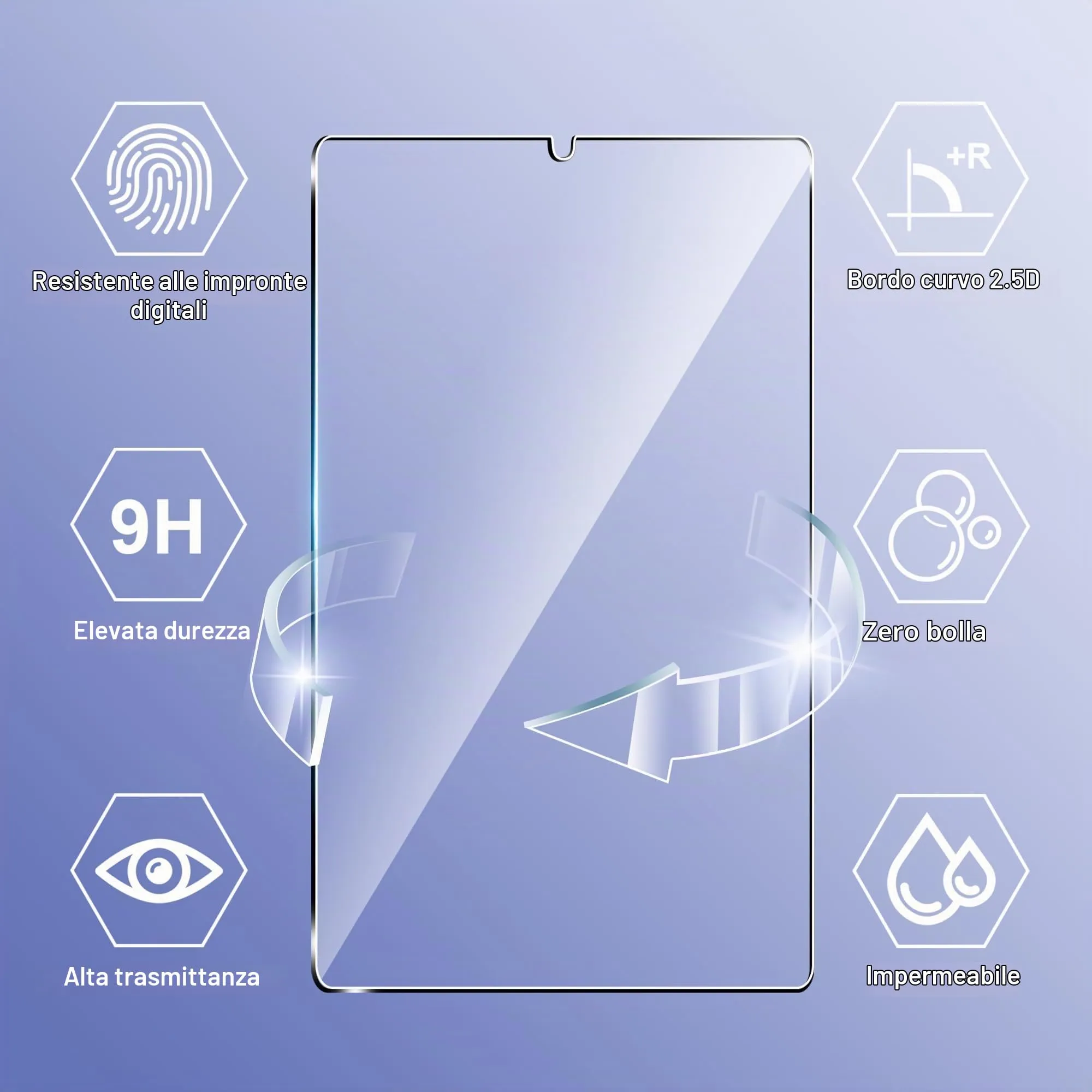 CAUHENYEE Pellicola Protettiva per Lenovo Tab One 8.7" Vetro Temperato, AntiGraffio - immagine 2