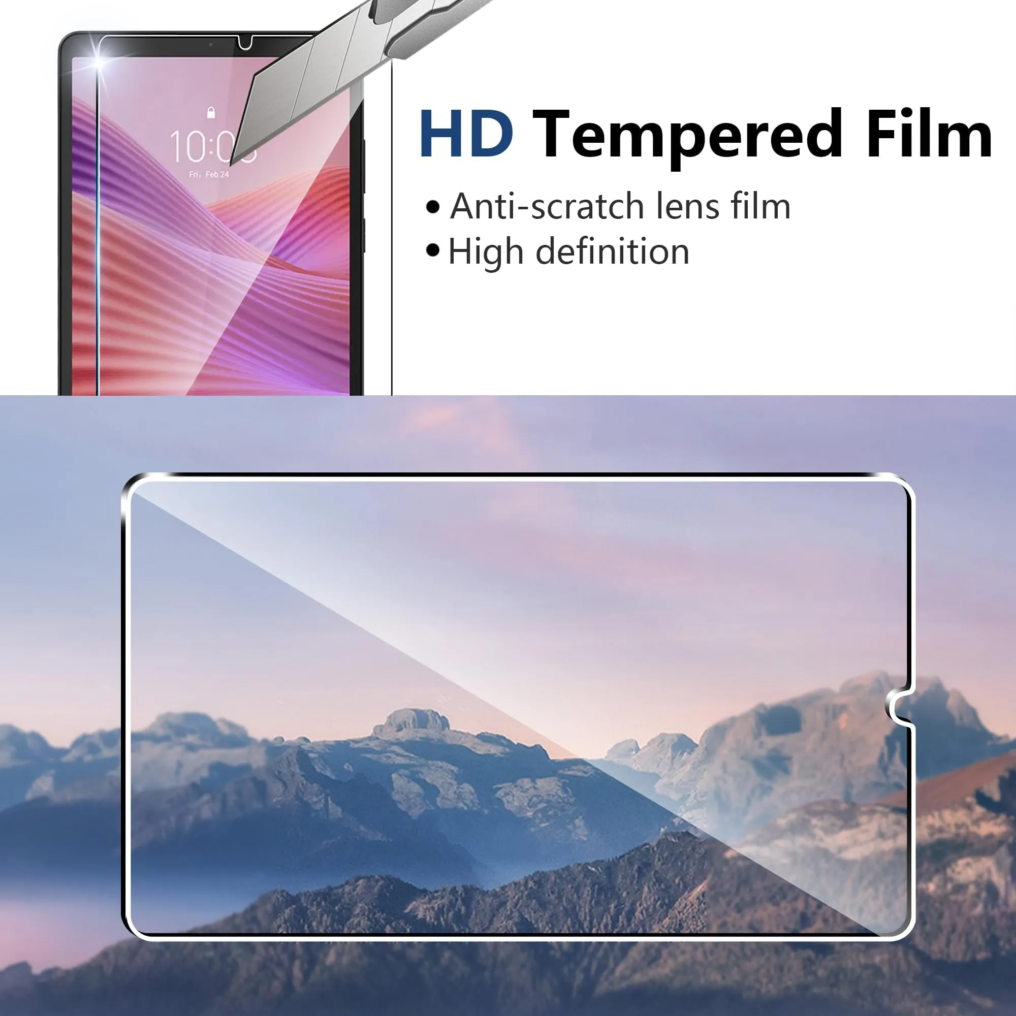 CAUHENYEE Pellicola Protettiva per Lenovo Tab One 8.7" Vetro Temperato, AntiGraffio - immagine 4