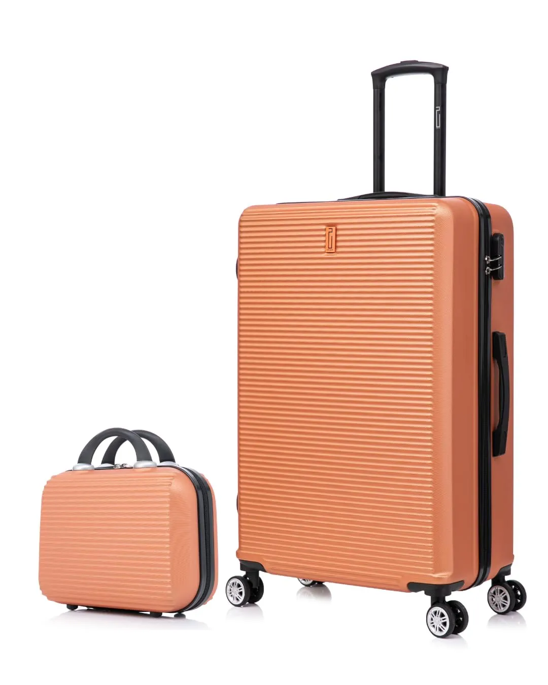 CELIMS - Valigie leggere approvate da 100+ compagnie aeree per un viaggio in tutta fiducia, Corallo, Grande + Vanità - immagine 1