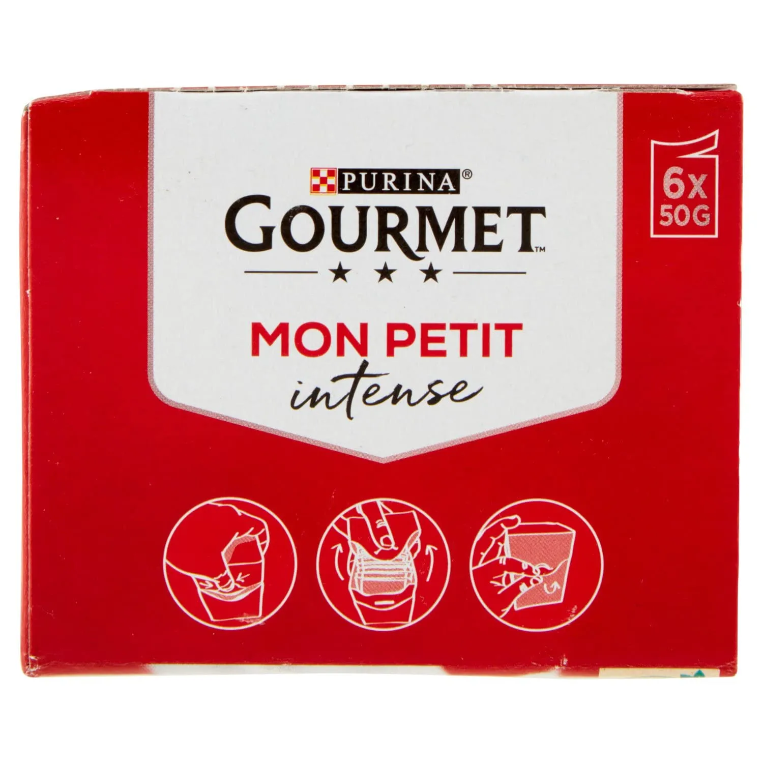 GOURMET Mon Petit Intense Cibo Umido per Gatti Adulti Filettini con Tonno, Salmone e Trota 6 Buste da 50g - immagine 5