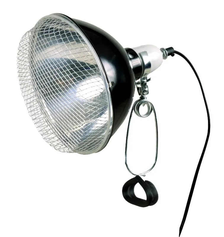 Portalampada con Riflettore 14cm e Griglia Protettiva per Terrario Tartarughe Rettili, Base Ceramica E27 max 60W, Cavo 180cm, Lampada Riscaldante UVB UVA GEKO TRIBE - immagine 2