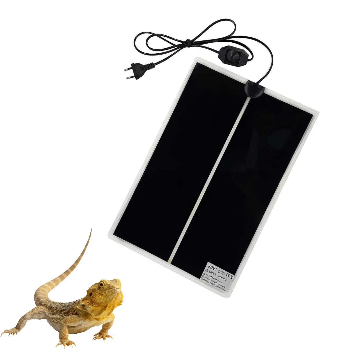 PeSandy Tappetino Riscaldanti Rettili Regolabile, 42x28CM Termoforo Non Adesivo per Tartaruga Serpenti Lucertola Geco Granchio Eremita Anfibi - Tappetini Riscaldanti Rimovibile sotto Il Serbatoio - immagine 9