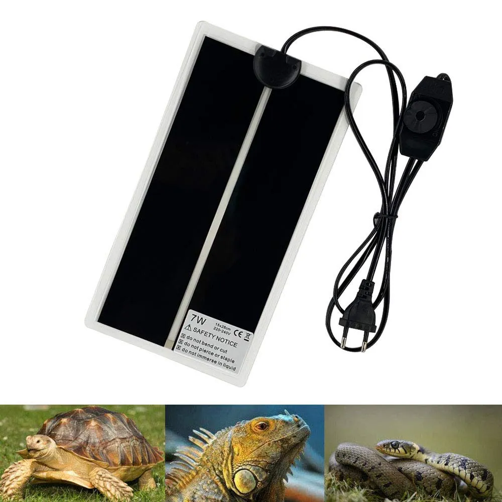 PeSandy Tappetino Riscaldanti Rettili Regolabile, 28x15CM Termoforo Non Adesivo per Tartaruga Serpenti Lucertola Geco Granchio Eremita Anfibi - Tappetini Riscaldanti Rimovibile sotto Il Serbatoio - immagine 1