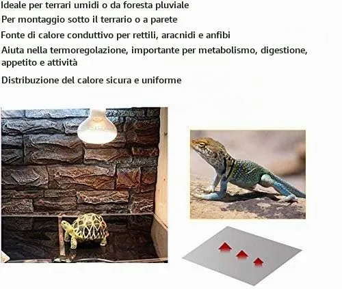 PeSandy Tappetino Riscaldanti Rettili Regolabile, 28x15CM Termoforo Non Adesivo per Tartaruga Serpenti Lucertola Geco Granchio Eremita Anfibi - Tappetini Riscaldanti Rimovibile sotto Il Serbatoio - immagine 8